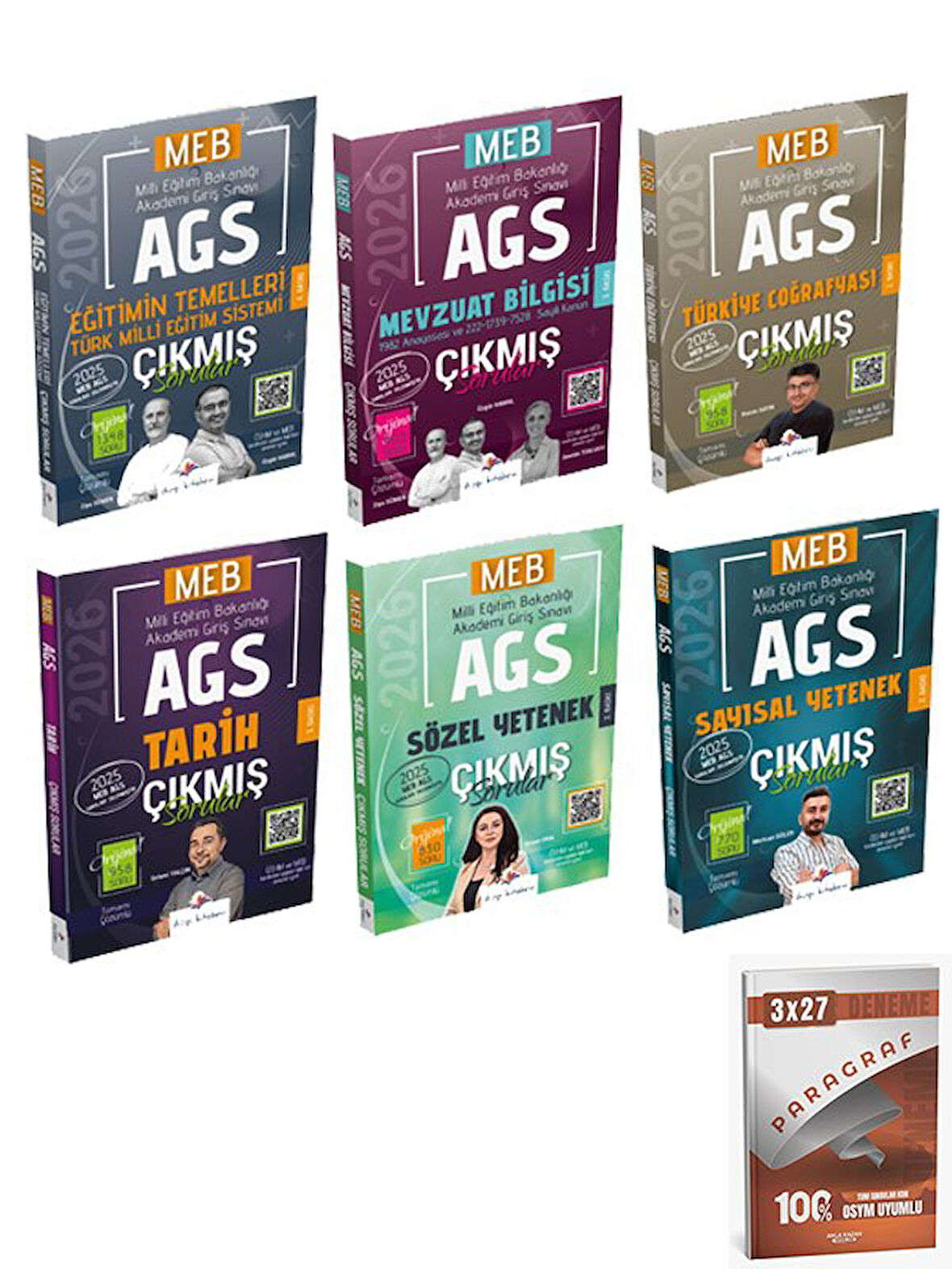 Dizgi Kitap 2026 MEB AGS Tamamı Video Çözümlü Tüm Dersler Çıkmış Sorular 6'lı Set+Anla Kazan Paragraf