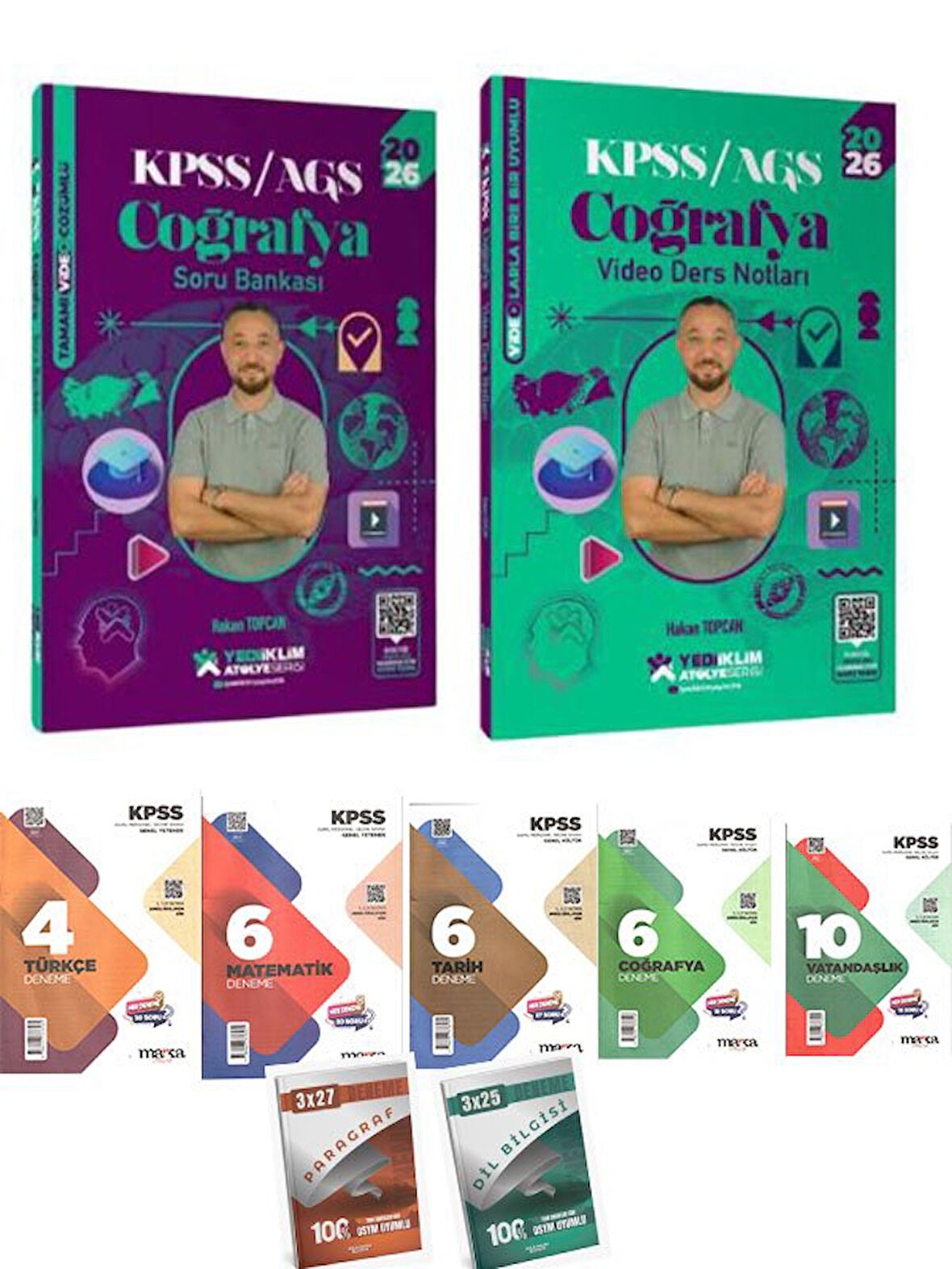 Yediiklim Yayınları 2026 KPSS GYGK Yediiklim Atölye Serisi Coğrafya Soru Bankası ve Video Ders Notları Seti + Deneme