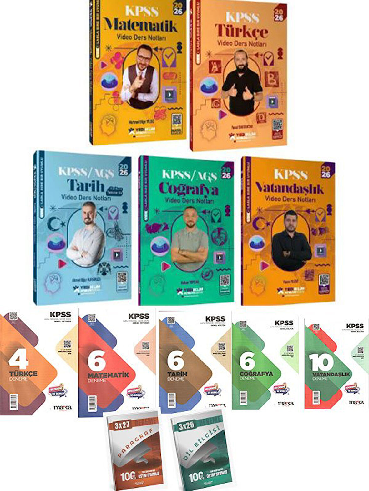 Yediiklim 2026 KPSS GYGK Yediiklim Atölye Serisi 5li Video Ders Notları Seti + Branş Denemeleri Set