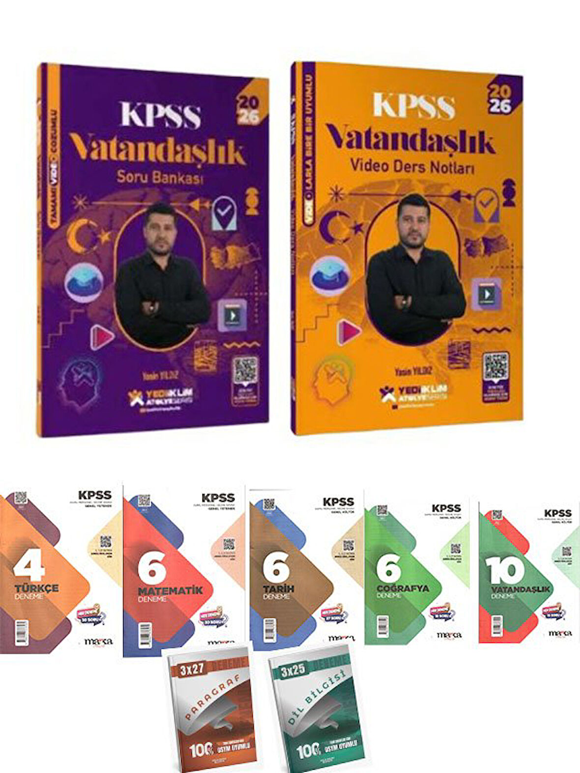 Yediiklim 2026 KPSS GYGK Yediiklim Atölye Serisi Vatandaşlık Soru Bankası ve Video Ders Notları Seti + Deneme
