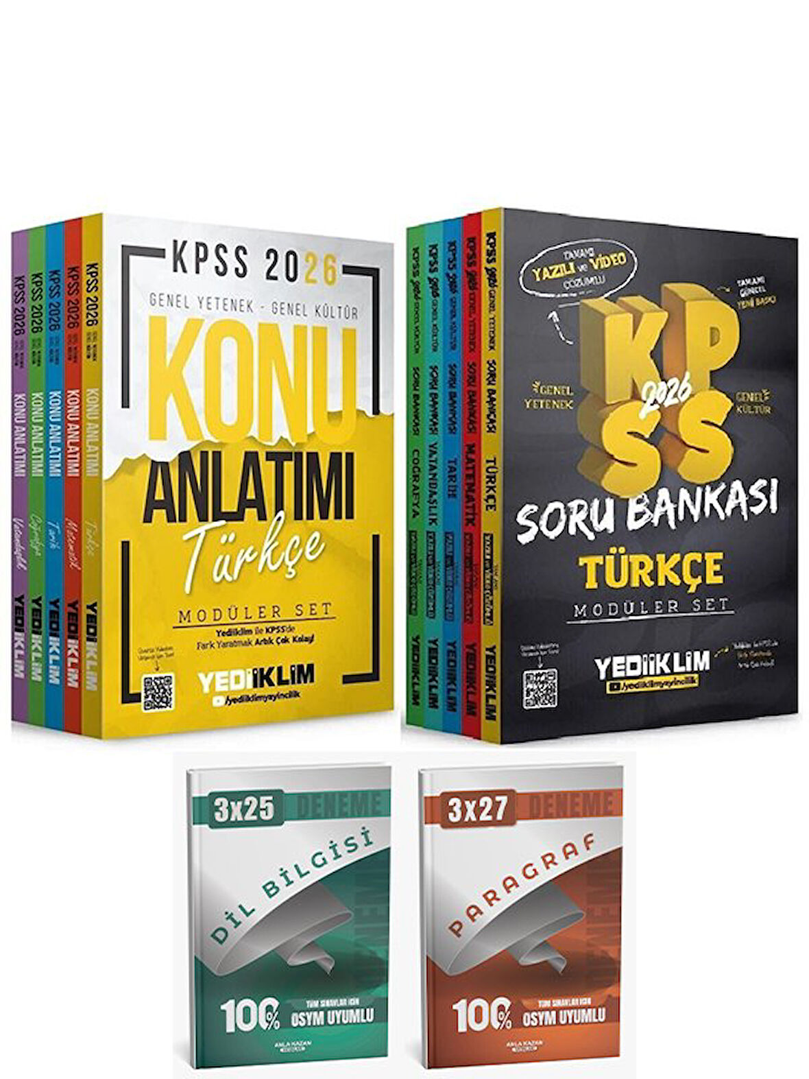 Yediiklim 2026 KPSS Genel Yetenek Genel Kültür Konu Anlatımı + Soru Bankası Modüler 2 li Set Anla Kazan Deneme