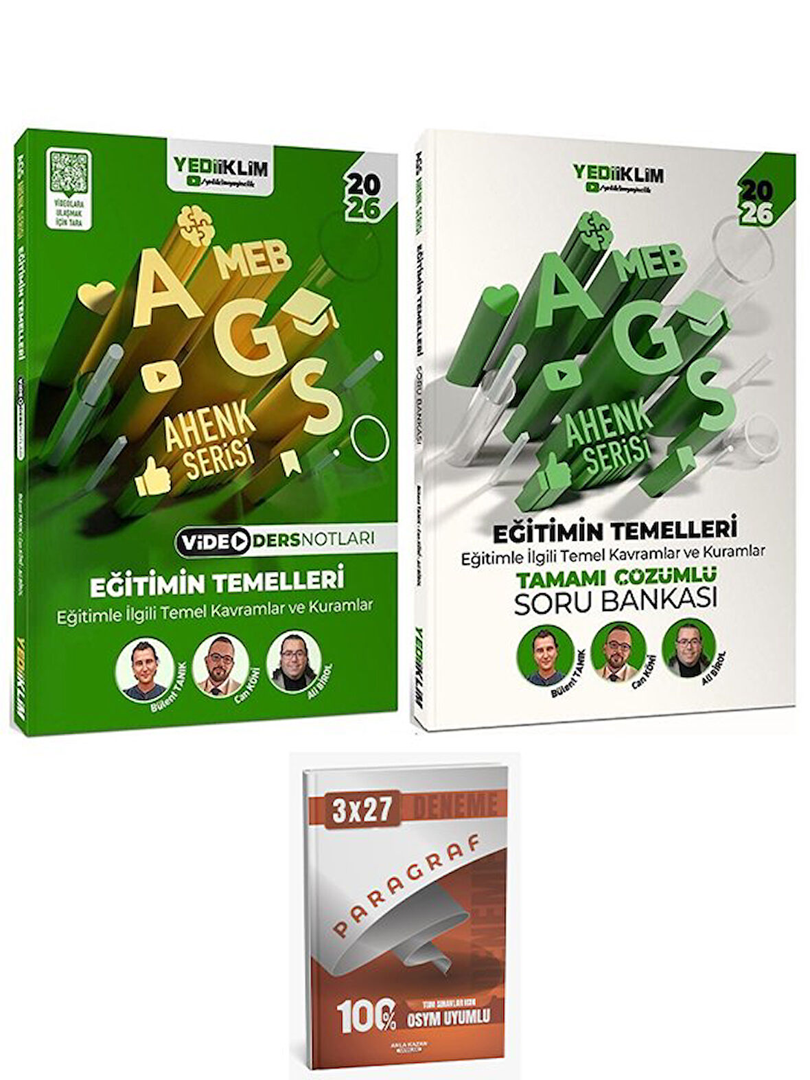 Yediiklim 2026 MEB-AGS Eğitimin Temelleri Video Ders Notları + Soru Bankası 2 li Set Anla Kazan Deneme