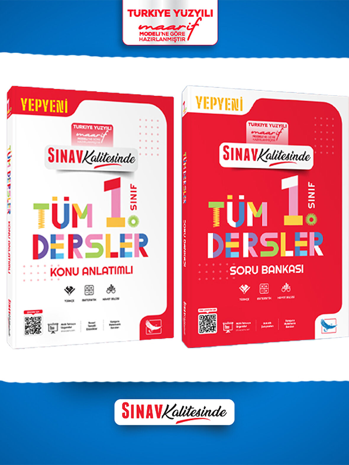 Sınav 2026 Maarif Model 1. Sınıf Tüm Dersler Konu + Soru 2 li Set