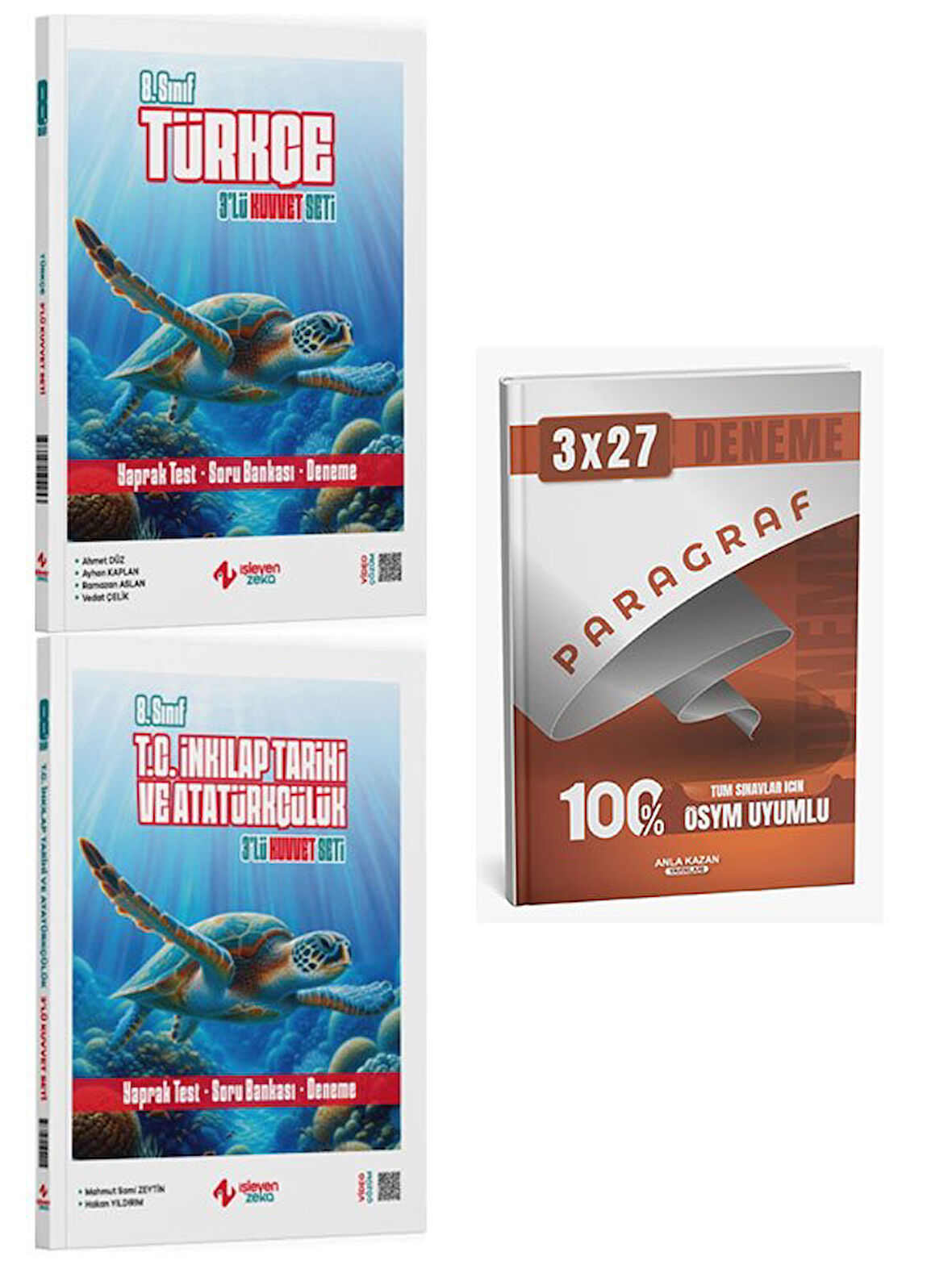 İşleyen Zeka 8. Sınıf Türkçe+T. C. İnkılap Tarihi 3 lü Kuvvet Serisi Seti+Anla Kazan Paragraf