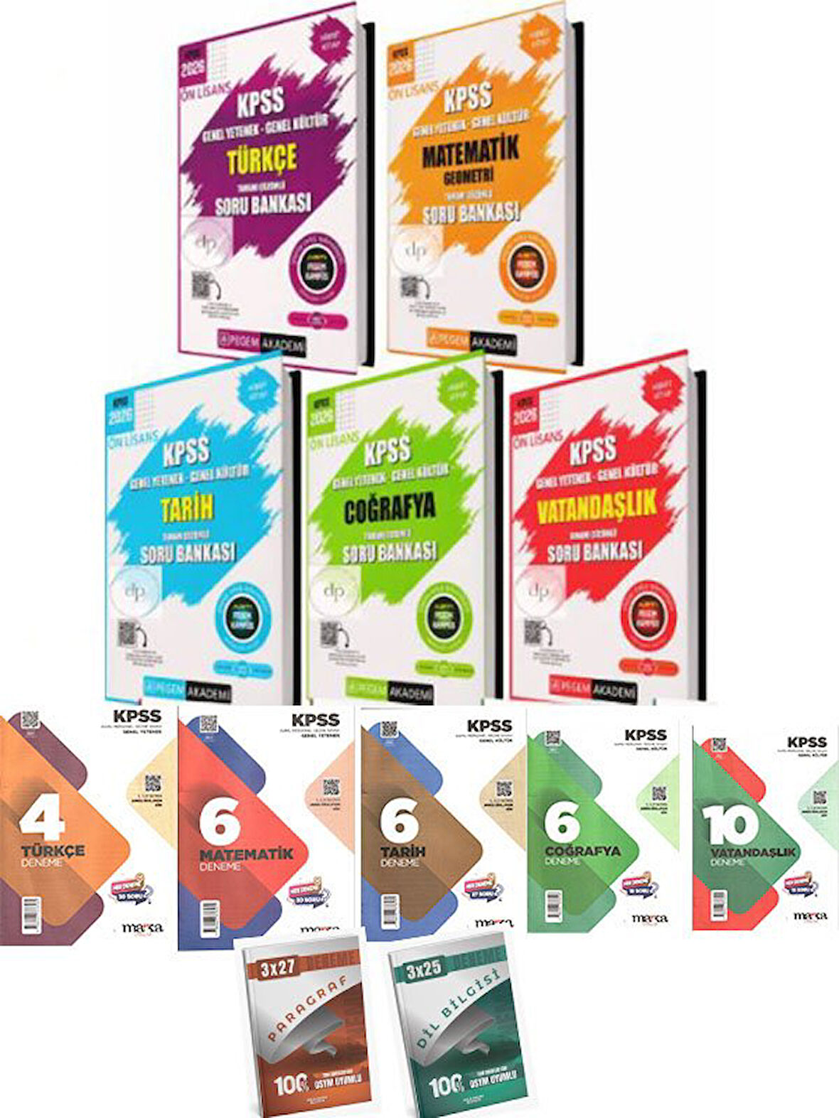 Pegem Akademi 2026 Önlisans Kpss Gygk Pegem 5li Soru Bankası Seti Ve 2026 Kpss 7 li Branş Deneme Seti