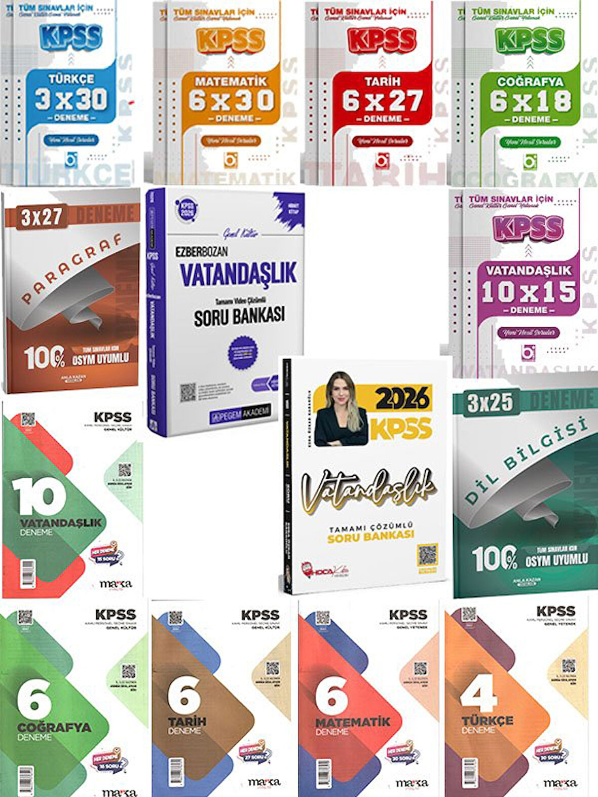 Hoca Kafası+Pegem 2026 KPSS Vatandaşlık Soru Bankası Çözümlü+69 Deneme