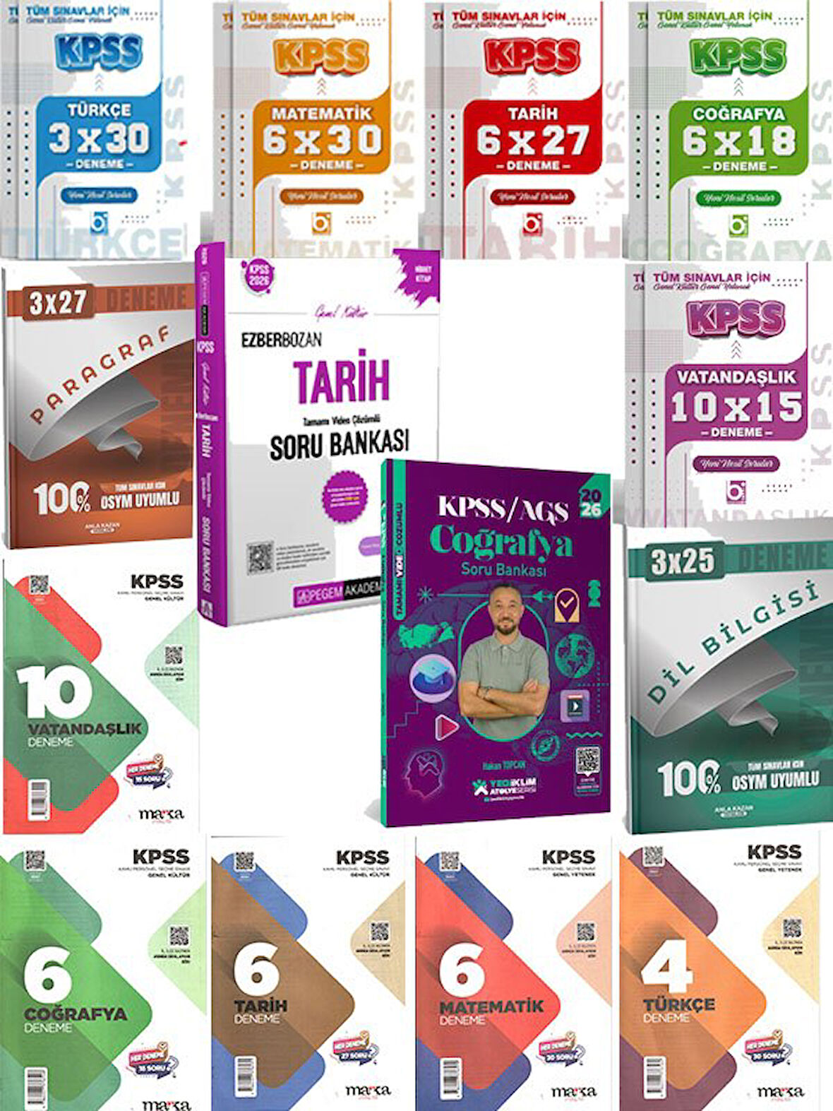 Yediiklim+Pegem 2026 KPSS Genel Kültür Atölye Serisi Coğrafya+Tarih Tamamı Video Çözümlü Soru Bankası+69 Deneme