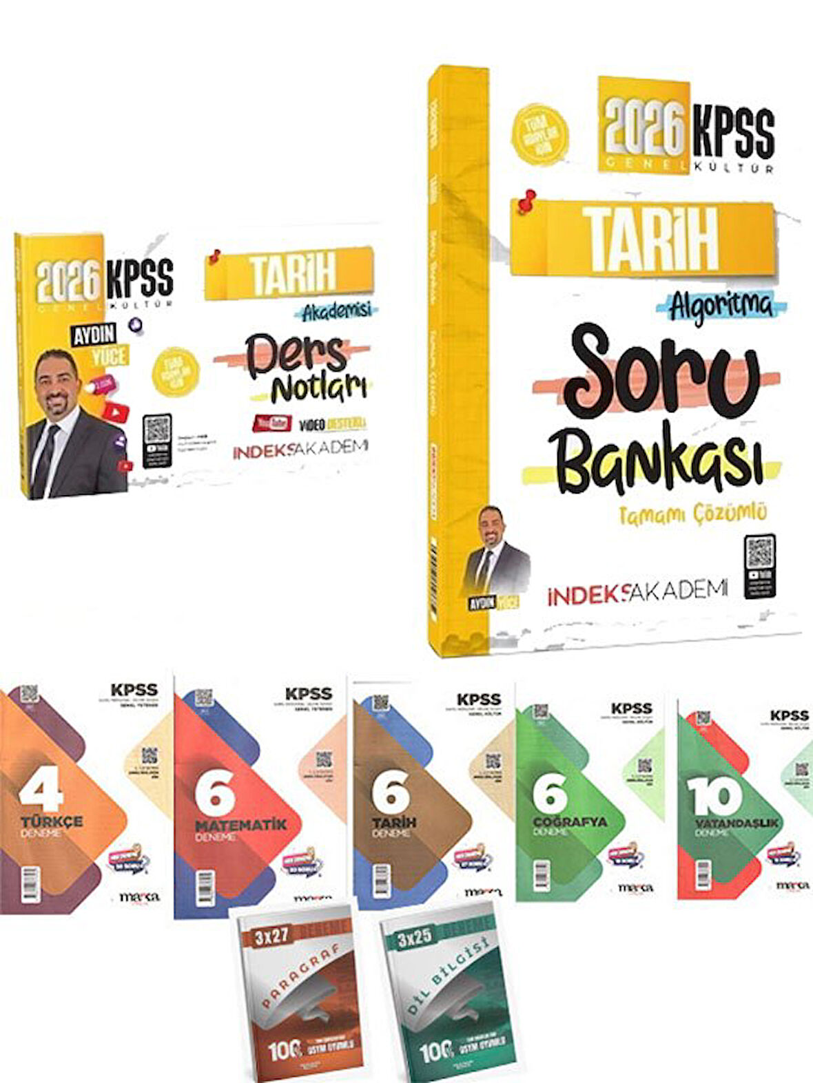 İndeks Akademi 2026 KPSS Tarih Akademisi Video Ders Notları + Soru Bankası 2 li Set+7'li Deneme