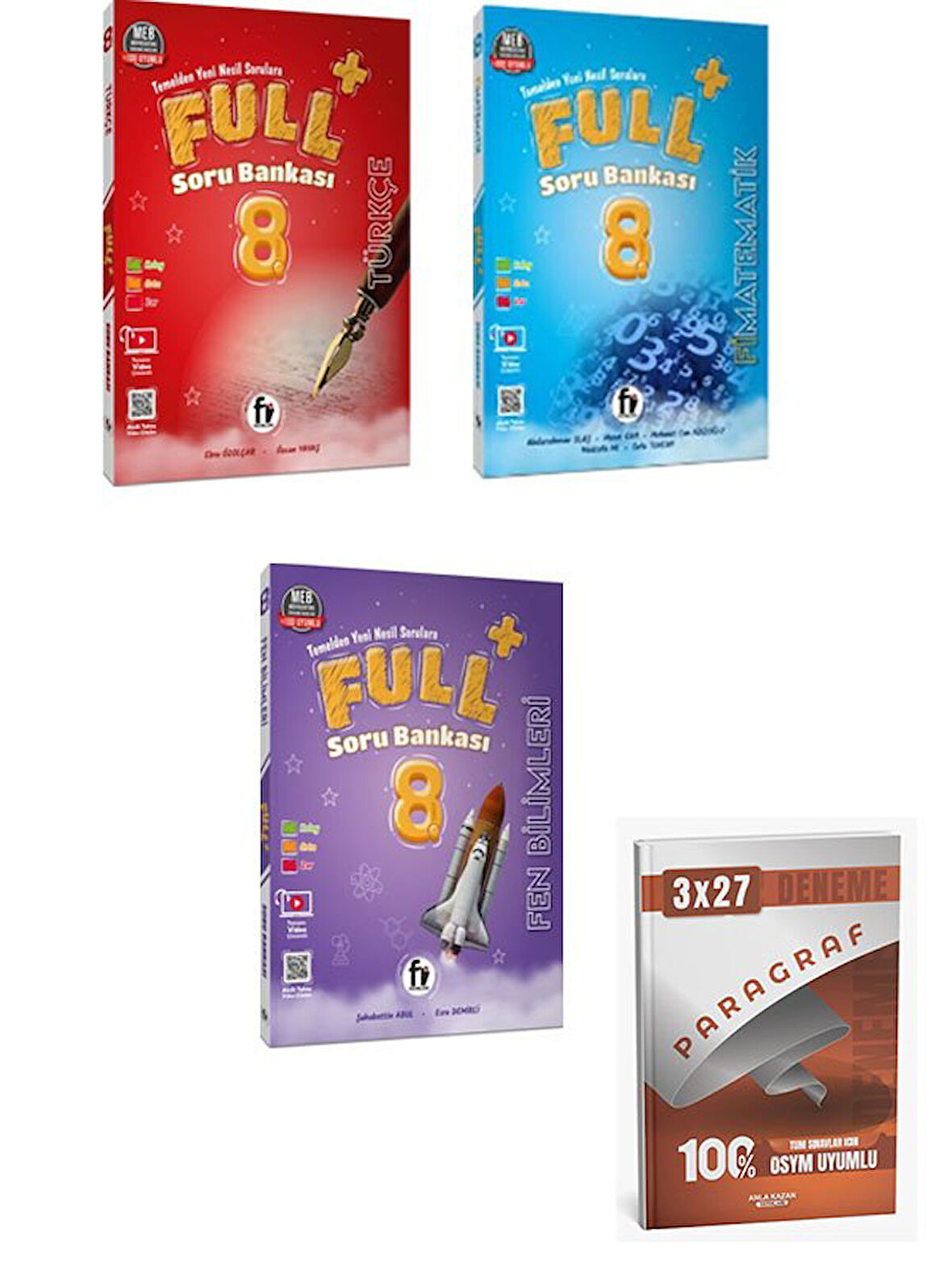 Fi 2026 8. Sınıf Türkçe+Matematik+Fen Bilimleri FULL Soru Bankası Seti+Anla Kazan Paragraf