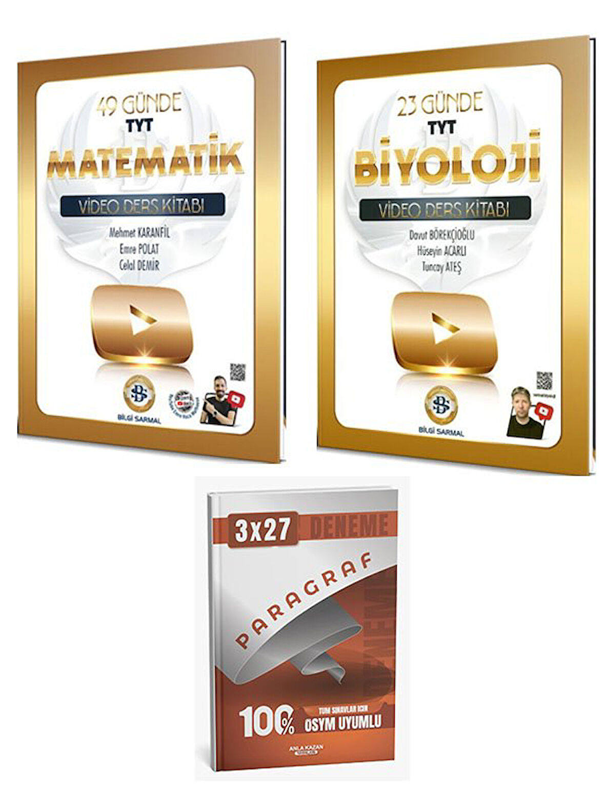 BilgiSarmal 2026 TYT Matematik+Biyoloji 49+23 Günde Video Ders Kitabı Seti+Anla Kazan Paragraf
