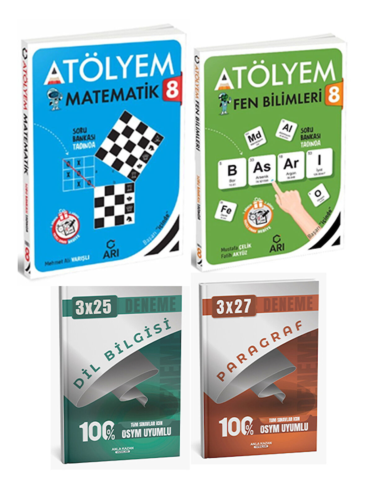 Anla Kazan + Arı 2026 8. Sınıf Atölyem Matematik Fen Bilimleri + Anla Kazan Deneme 4 lü Set