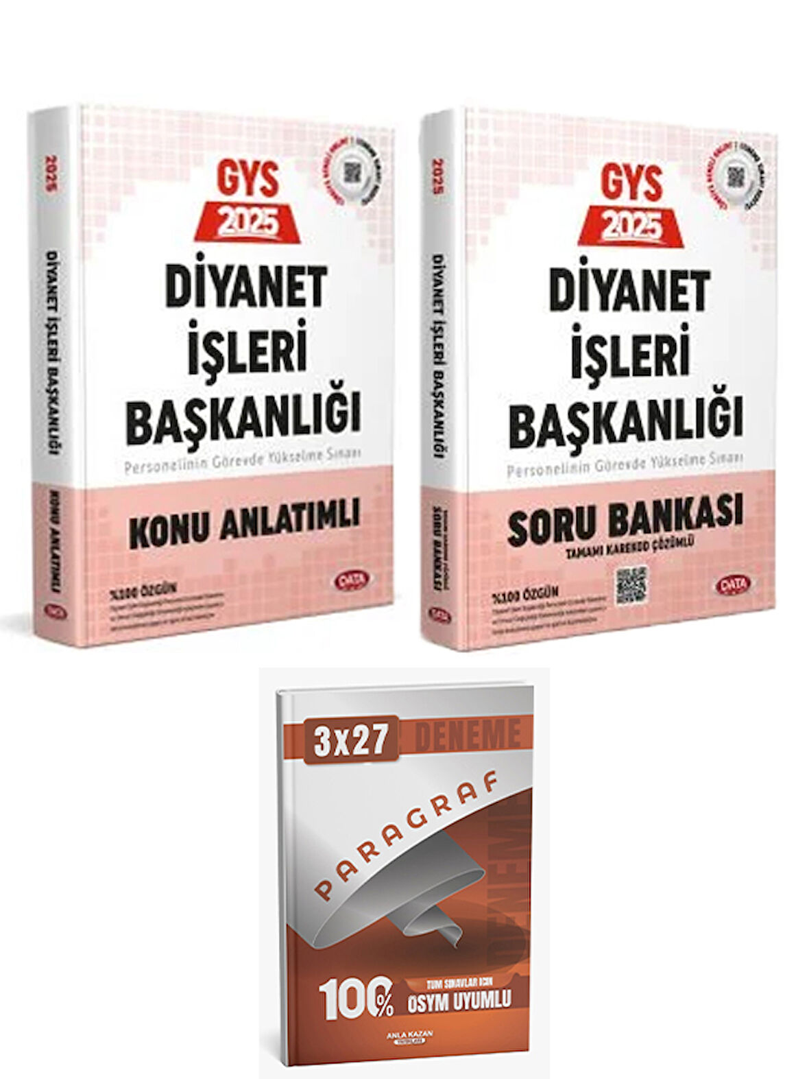 Anla Kazan + Data 2025 GYS Diyanet İşleri Başkanlığı Personelin Soru + Konu + Paragraf Deneme 3 lü