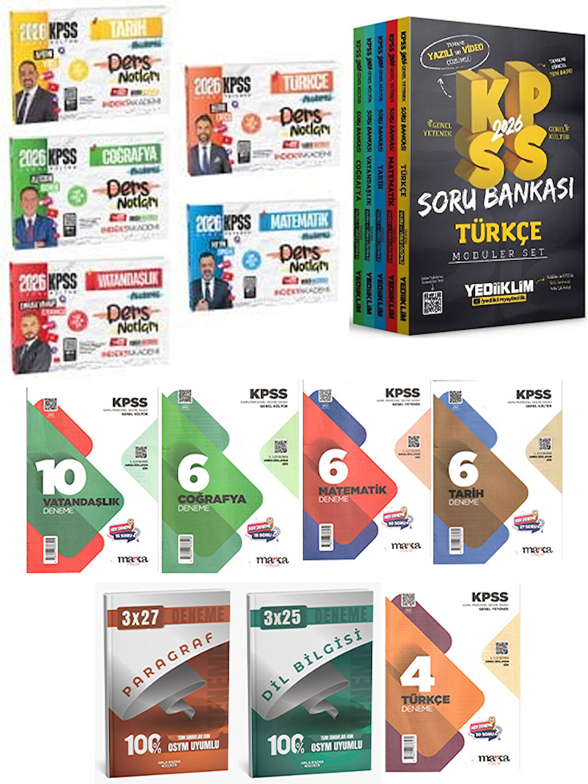 Anla Kazan 2026 KPSS GYGK Yediiklim Soru + İndeks Ders Notu + Marka Deneme + Paragraf Deneme 17 li