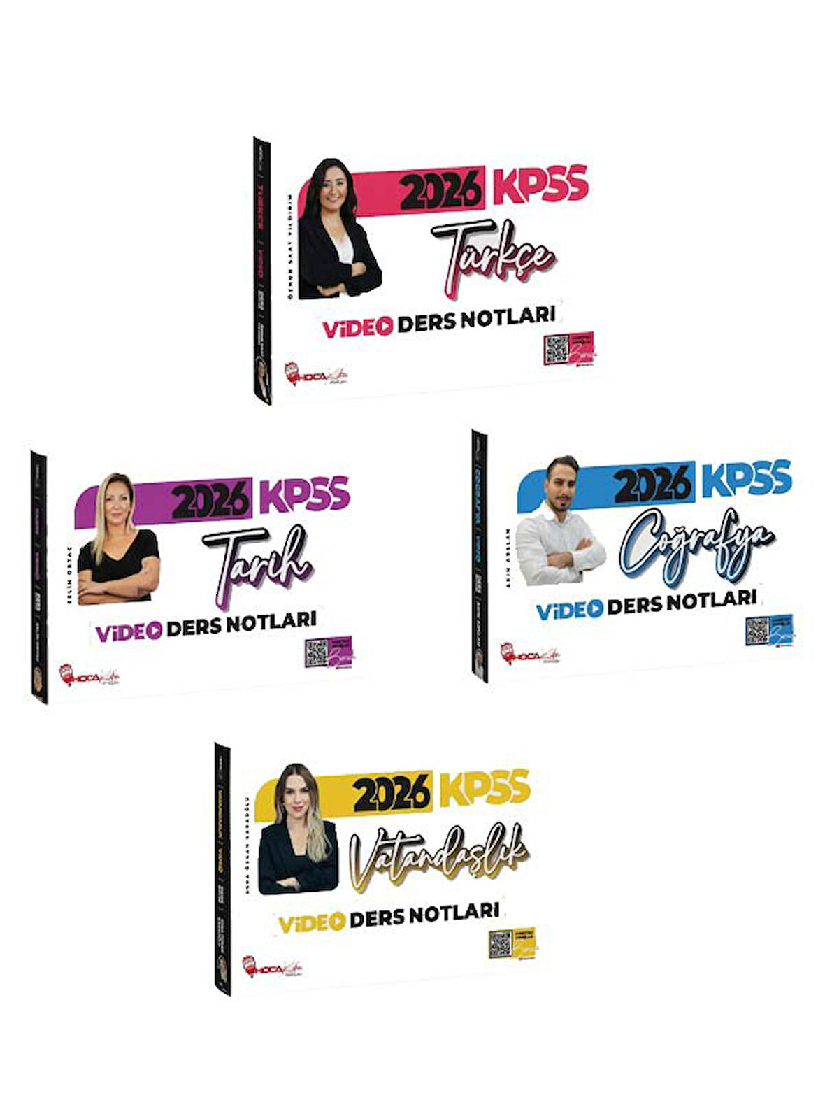 Hoca Kafası 2026 KPSS Türkçe + Tarih + Coğrafya + Vatandaşlık Video Ders Notları 4 lü Set