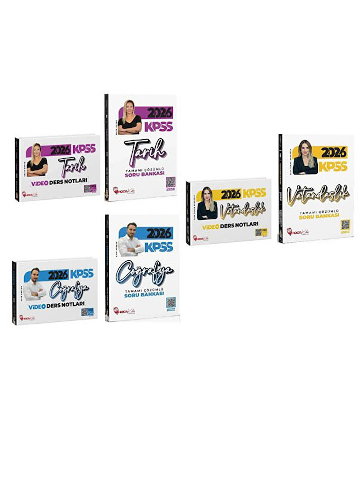 Hoca Kafası 2026 KPSS Tarih + Coğrafya + Vatandaşlık Video Ders Notları + Soru Bankası 6 lı Set