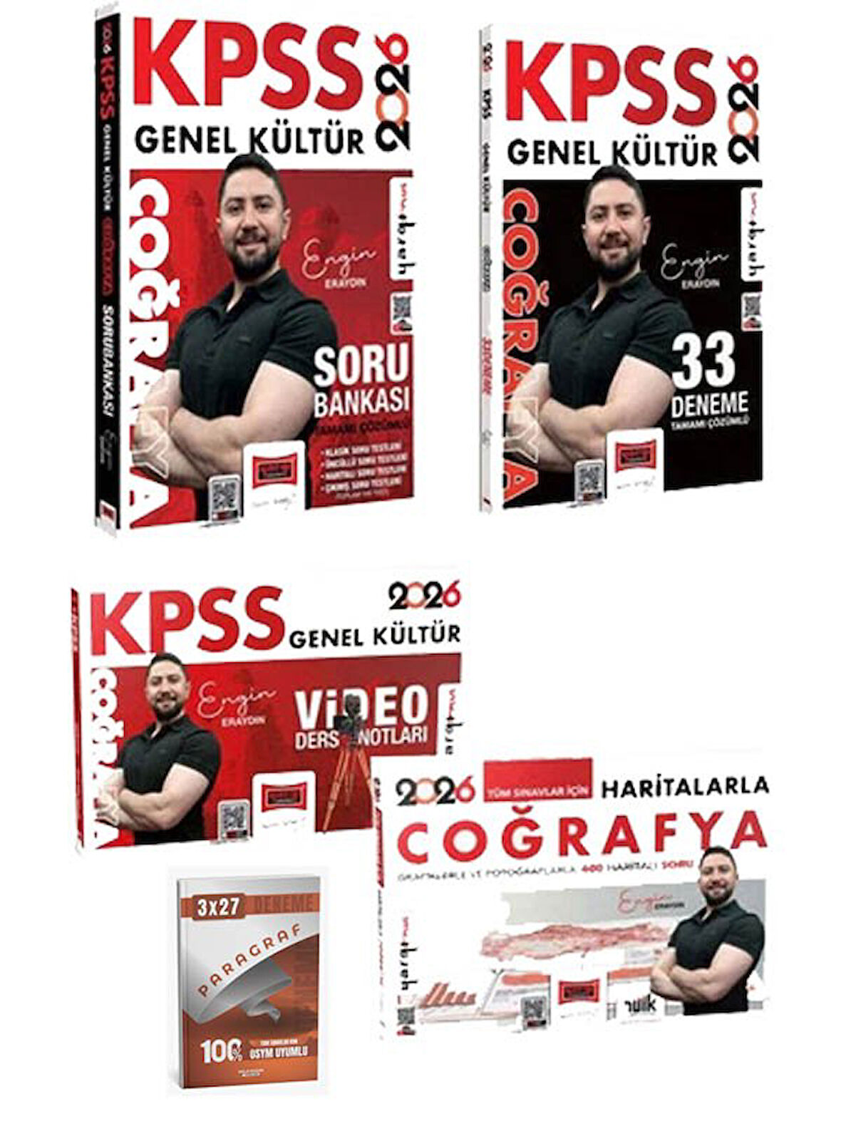 Yargı 2026 KPSS Coğrafya Haritalarla + Video Ders Notları + Soru Bankası + 33 Deneme 4 lü Set+Anla Kazan Paragraf