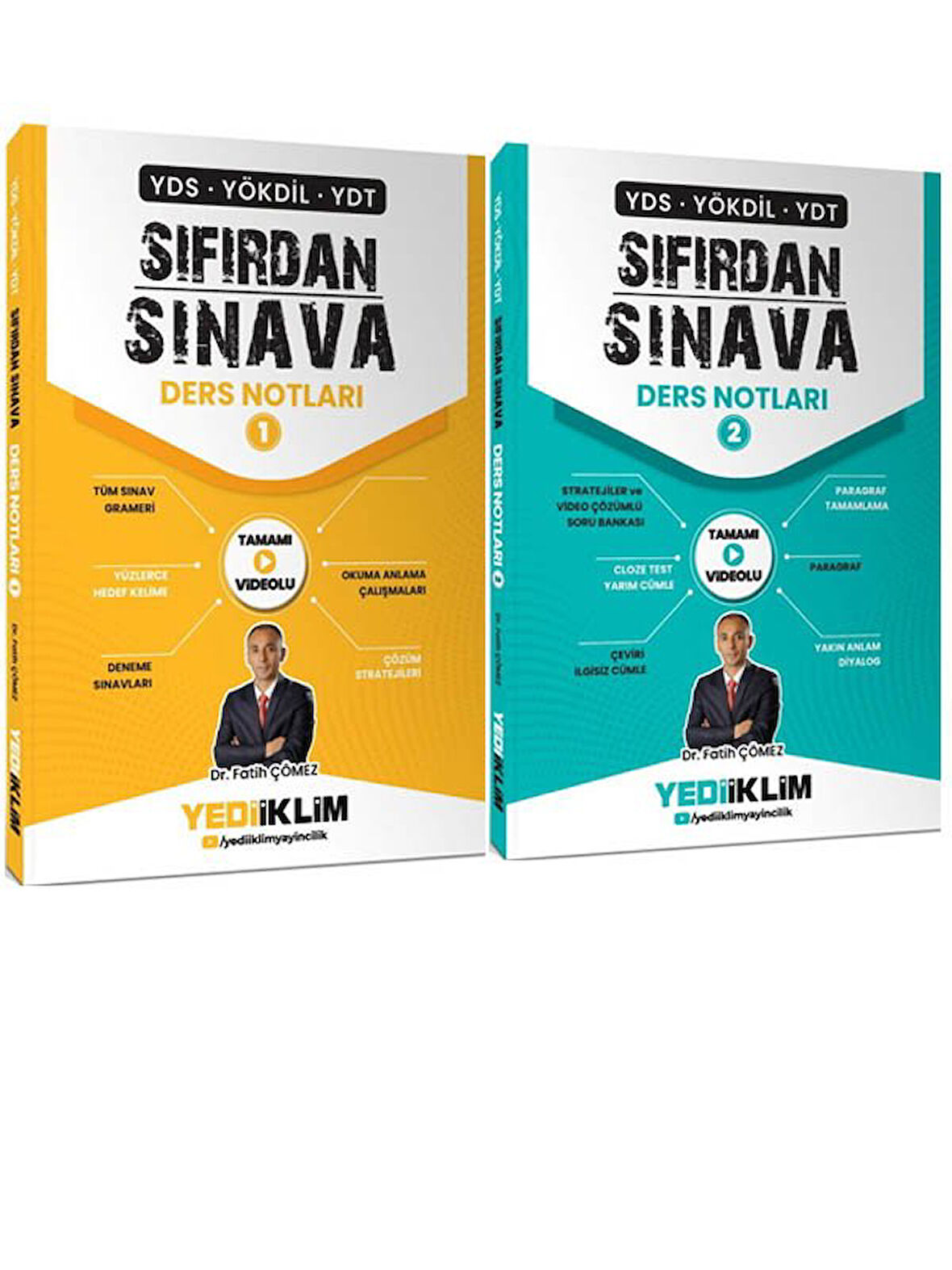Yediiklim 2026 YDS YÖKDİL YDT Sıfırdan Sınava Tamamı Videolu Ders Notları 1. Kitap ve 2. Kitap
