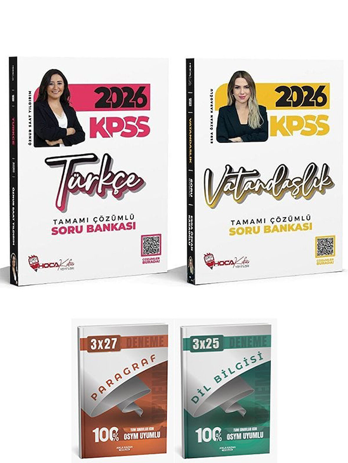Anla Kazan + Hoca Kafası 2026 KPSS Türkçe + Vatandaşlık Soru Bankası 2 li Set - Öznur Saat Yıldırım, Esra Özkan Karaoğlu Anla Kazan + Hoca Kafası Yayınları