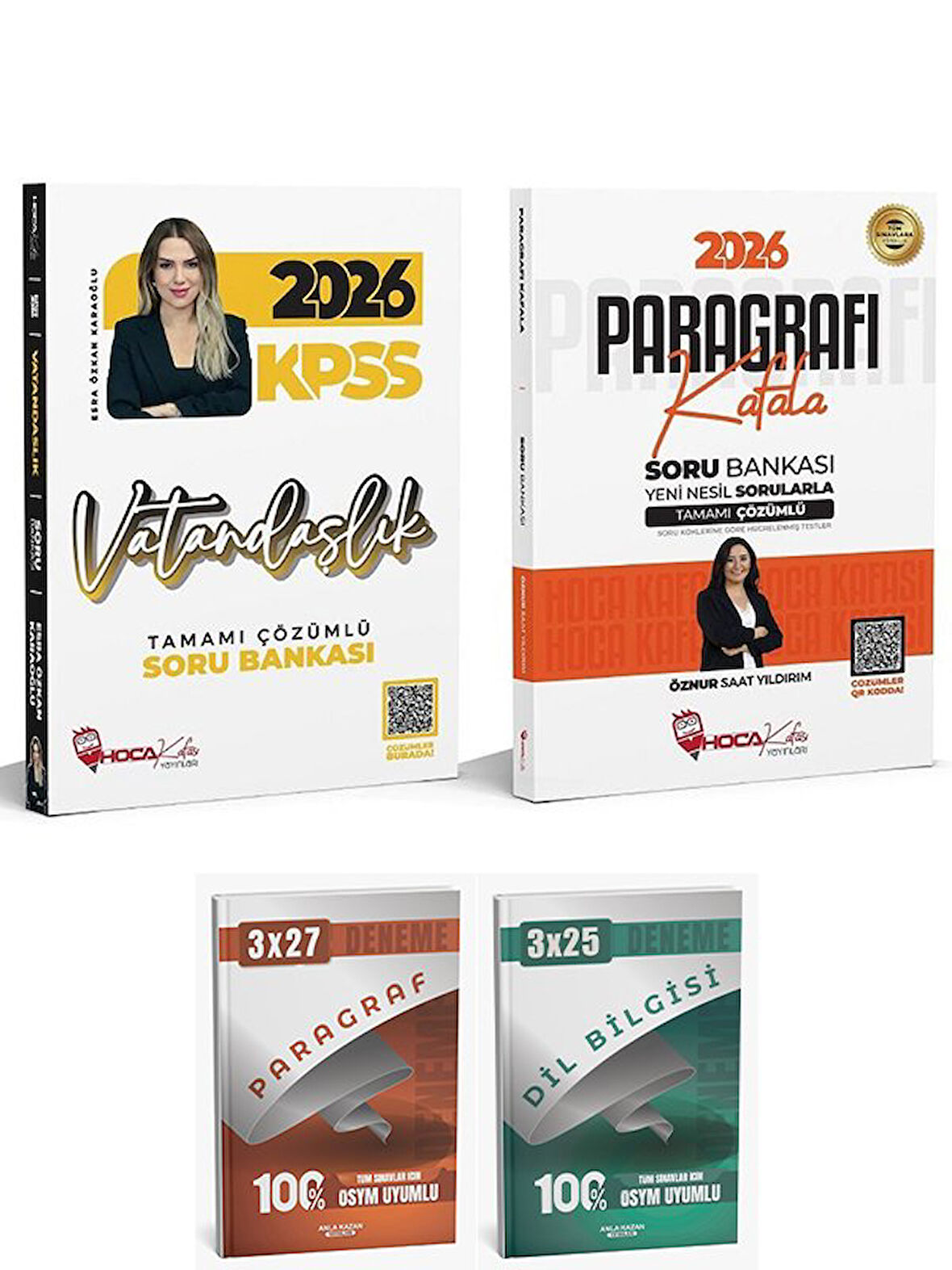 Anla Kazan + Hoca Kafası 2026 KPSS Vatandaşlık + Paragraf Soru Bankası 2 li Set - Esra Özkan Karaoğlu, Öznur Saat Yıldırım Anla Kazan + Hoca Kafası Yayınları