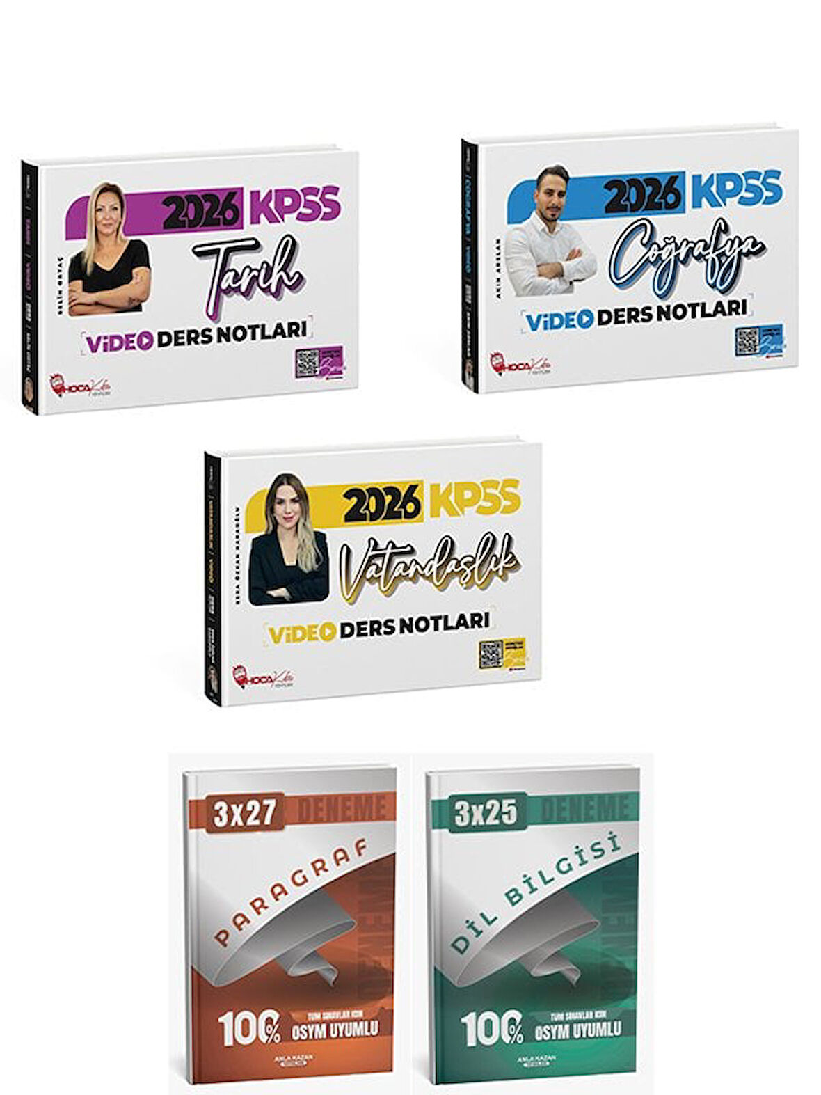 Anla Kazan + Hoca Kafası 2026 KPSS Tarih + Coğrafya + Vatandaşlık Video Ders Notları 3 lü Set Anla Kazan + Hoca Kafası Yayınları