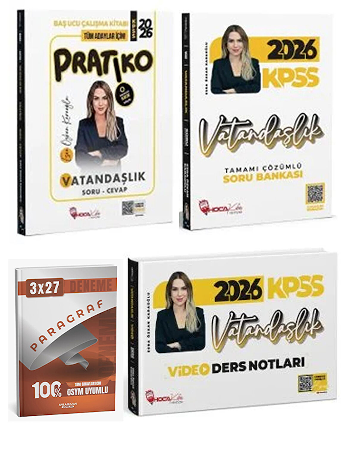 Anla Kazan + Hoca Kafası 2026 KPSS Vatandaşlık Pratiko + Soru Bankası + Video Ders + Paragraf Deneme 4 lü Set