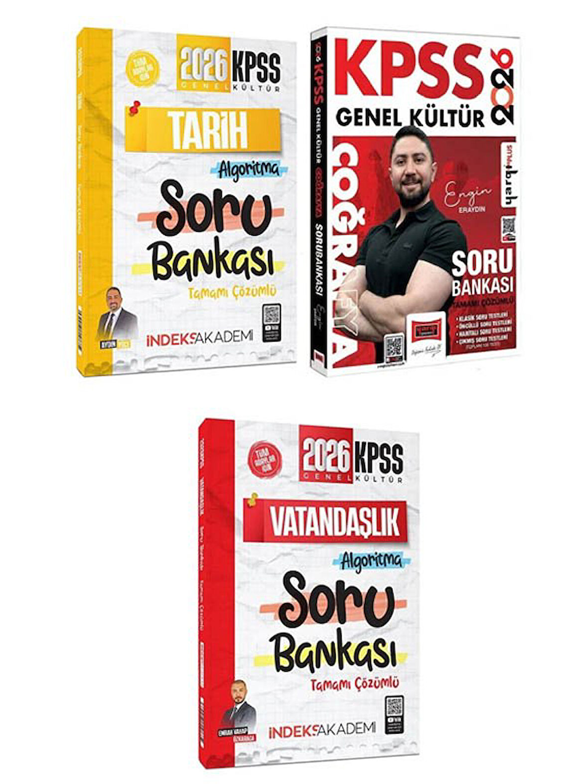İndeks + Yargı 2026 KPSS Tarih + Coğrafya + Vatandaşlık Soru Bankası 3 lü Set