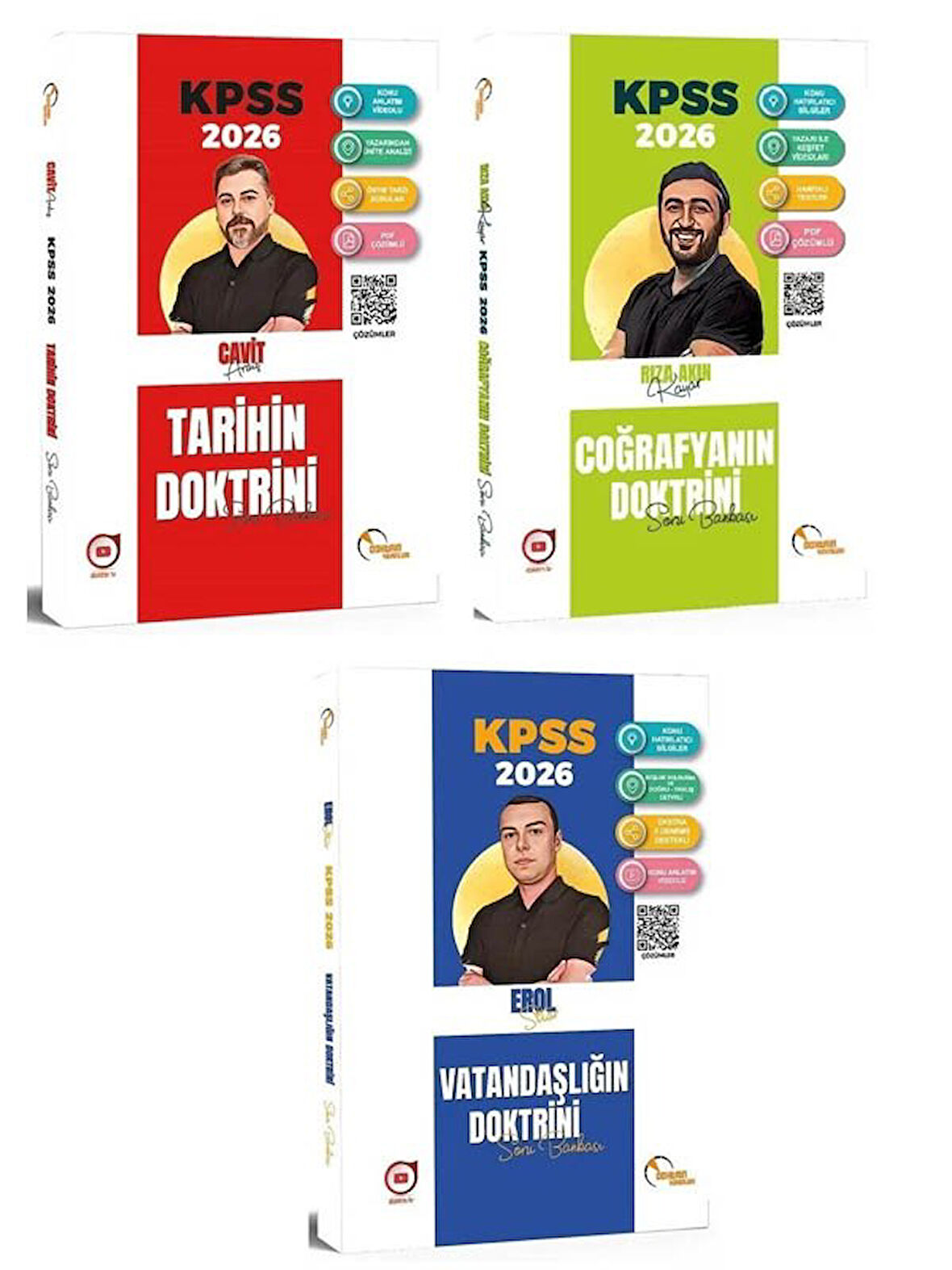 Doktrin 2026 KPSS Tarih + Coğrafya + Vatandaşlık Doktrini Soru Bankası 3 lü Set