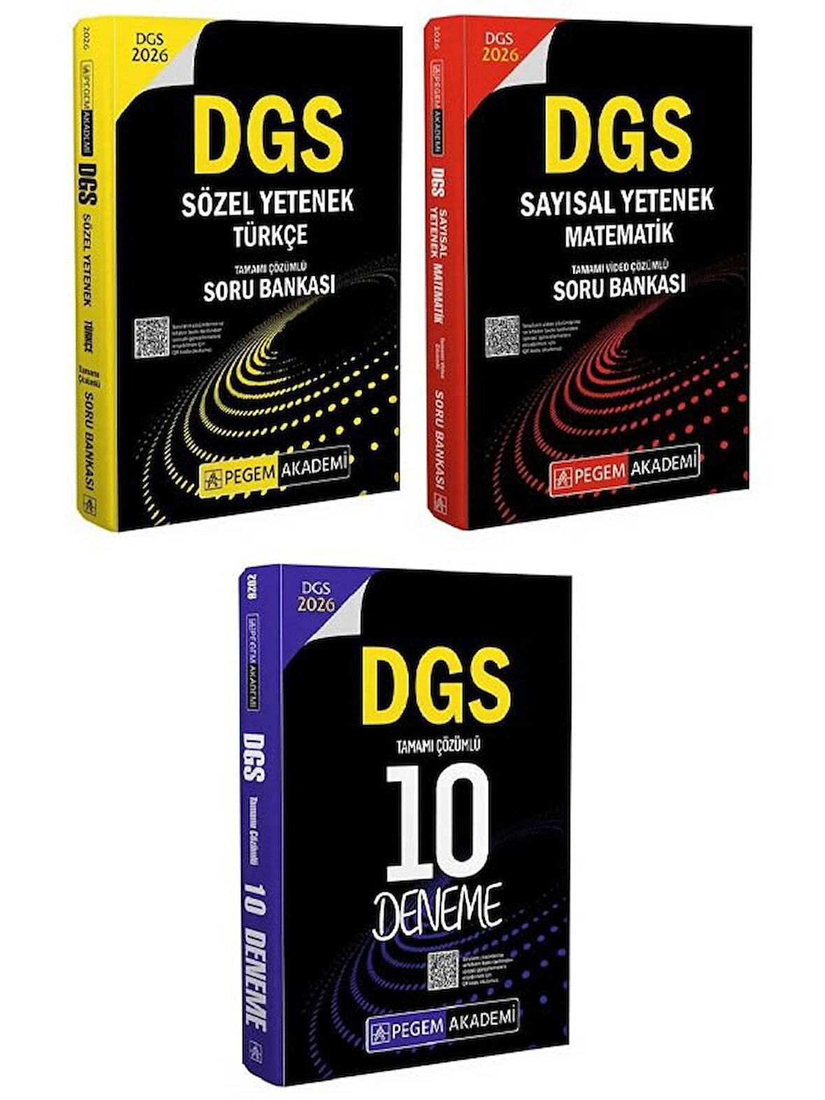Pegem 2026 DGS Türkçe Sözel Mantık + Matematik Sayısal Mantık Soru Bankası + 10 Deneme 3 lü Set