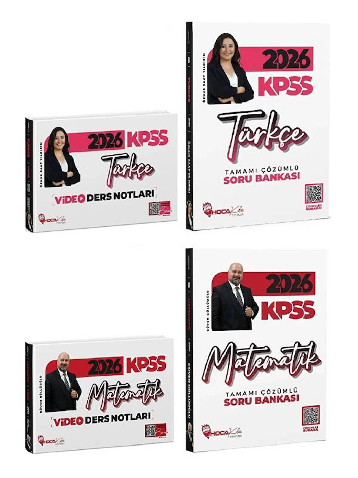 HocaKafası 2026 KPSS Türkçe + Matematik Video Ders Notları + Soru Bankası 4 lü Set 