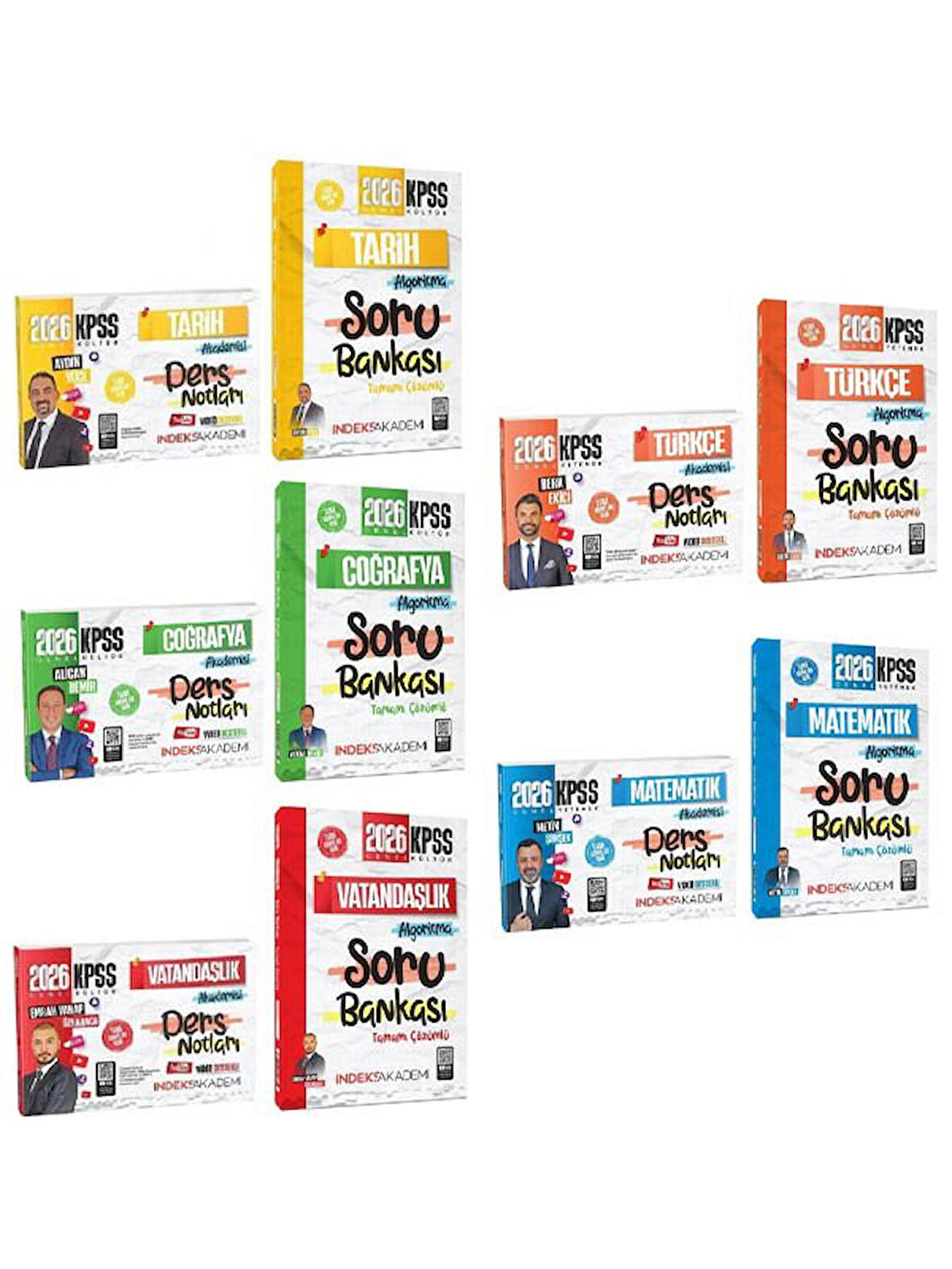  İndeks 2026 KPSS Genel Yetenek Genel Kültür Video Ders Notları + Soru Bankası 10 lu Set