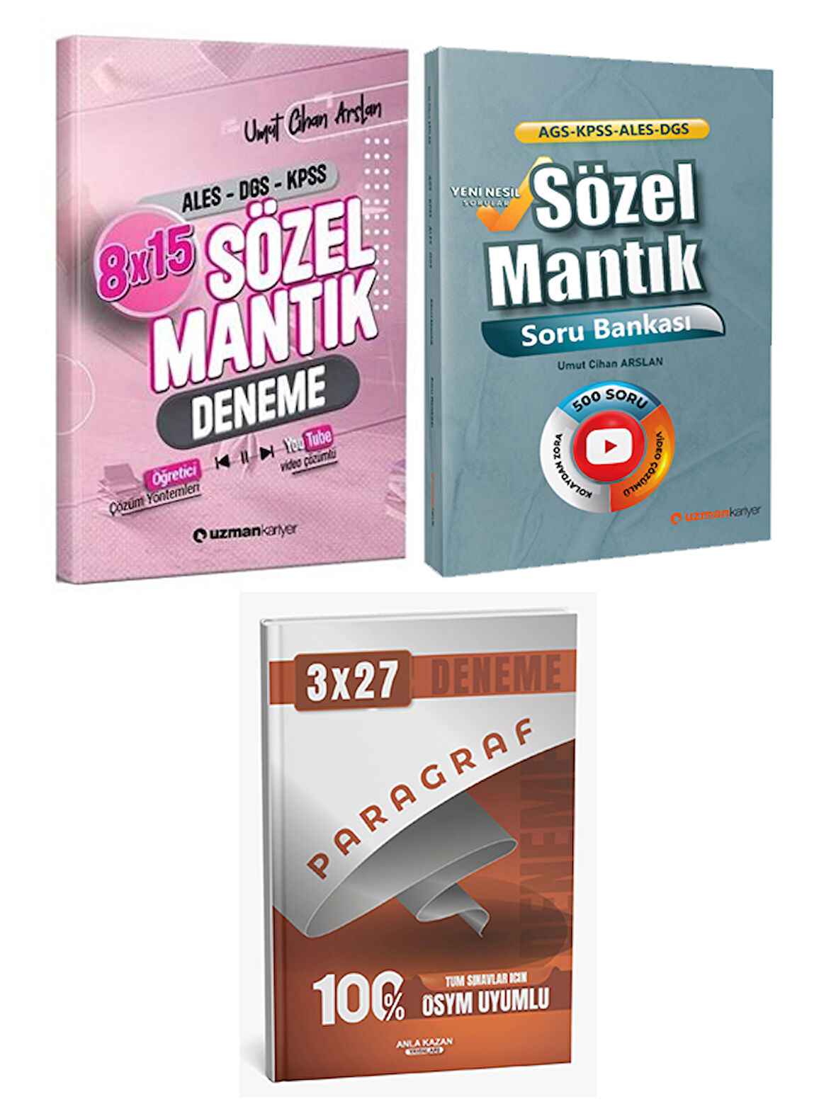 Uzman Kariyer + Anla Kazan 2026 KPSS MEB-AGS ALES DGS Sözel Mantık Soru + Deneme + Paragraf Deneme