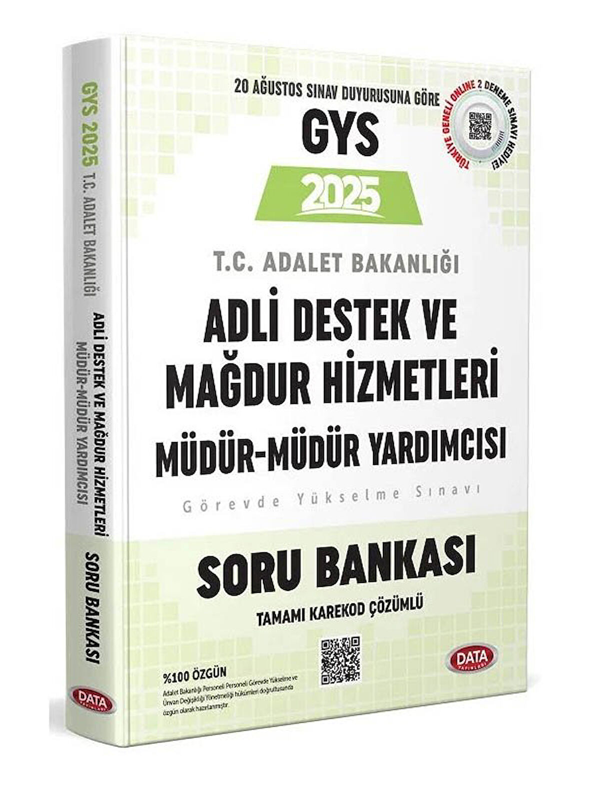 Data 2025 GYS Adalet Bakanlığı Adli Destek ve Mağdur Hizmetleri Müdür-Müdür Yardımcısı Soru Bankası Çözümlü