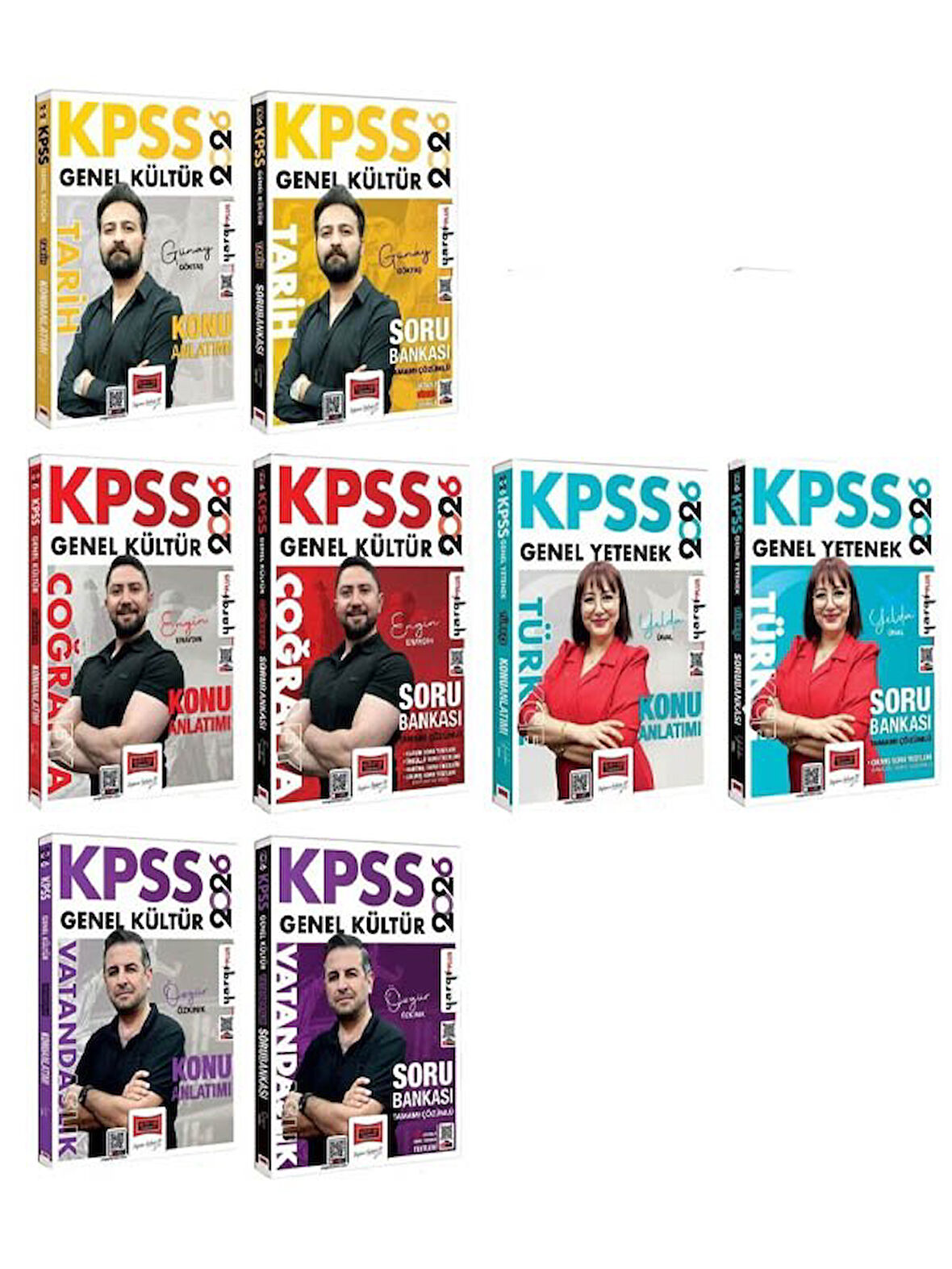 Yargı 2026 KPSS Tarih + Coğrafya + Vatandaşlık + Türkçe Konu Anlatımı + Soru Bankası 8 li Set