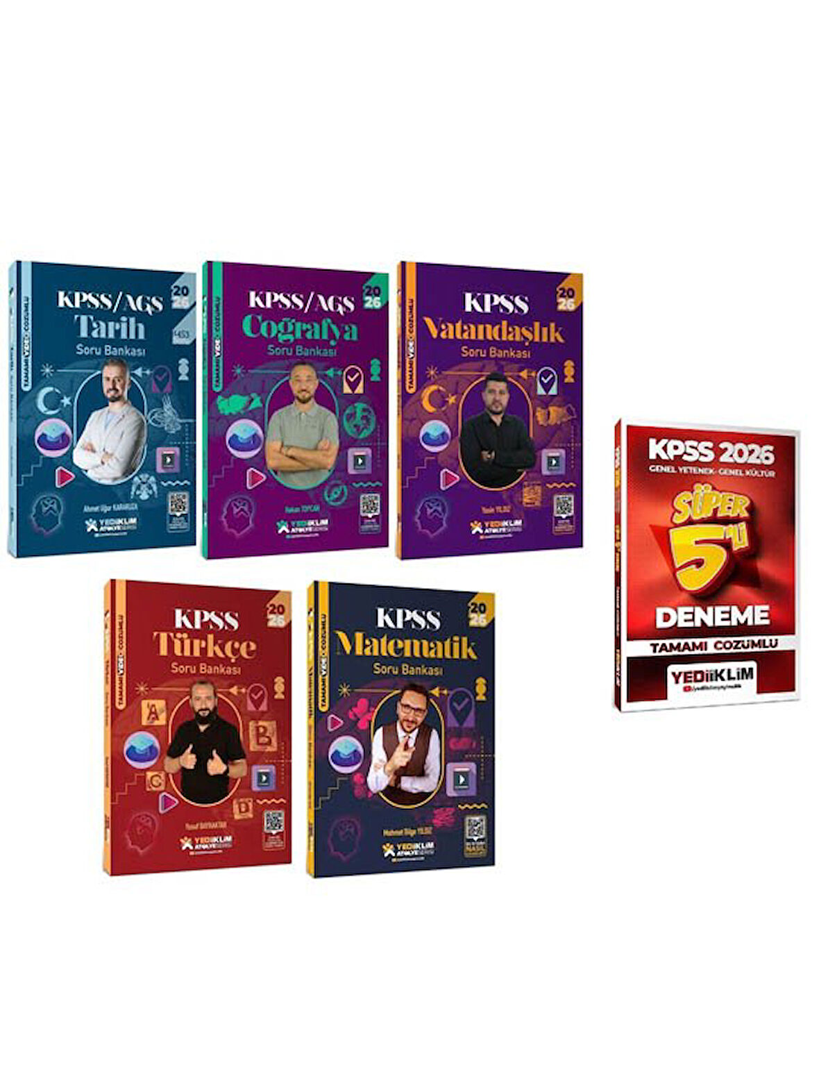 Yediiklim 2026 KPSS Genel Yetenek Genel Kültür Atölye Soru Bankası + 5 Deneme 6 lı Set