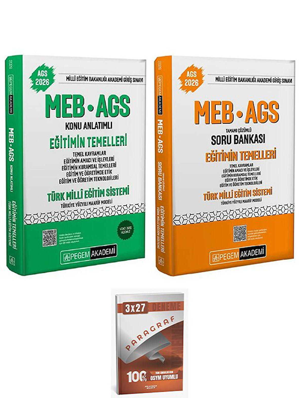 Pegem 2026 MEB-AGS Eğitimin Temelleri ve Türk Milli Eğitim Sistemi Konu Anlatımlı + Soru Bankası 2 li Set AnlaKazan Paragraf