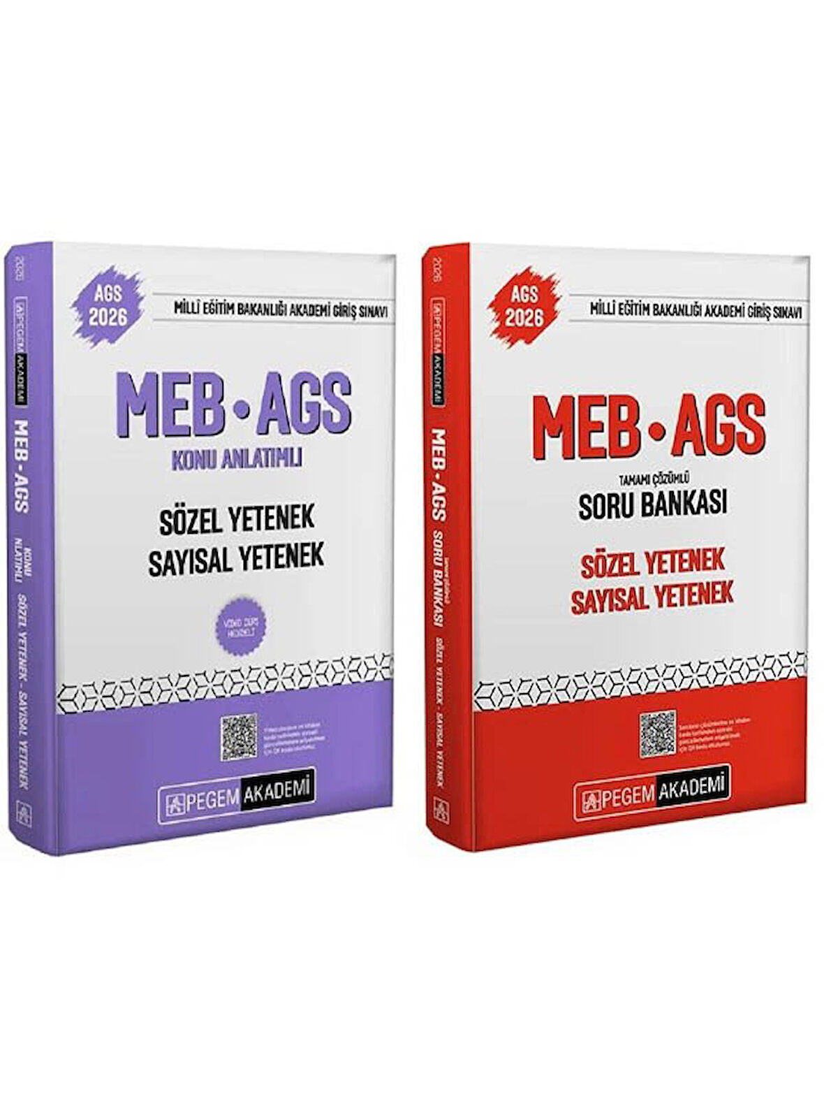 Pegem 2026 MEB-AGS Sözel-Sayısal Yetenek Konu Anlatımlı + Soru Bankası 2 li Set