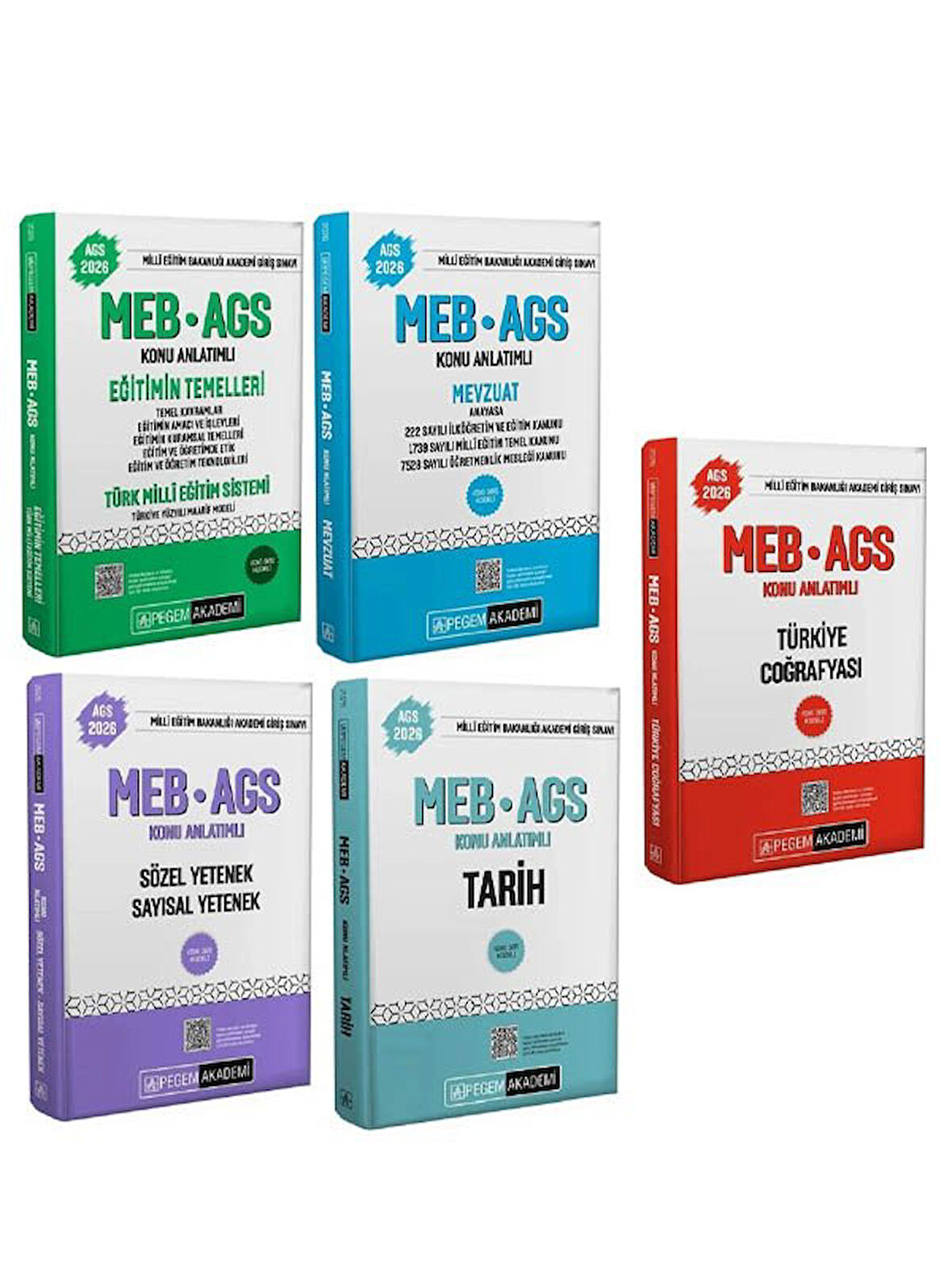 Pegem 2026 MEB-AGS Tüm Dersler Konu Anlatımlı 5 li Set