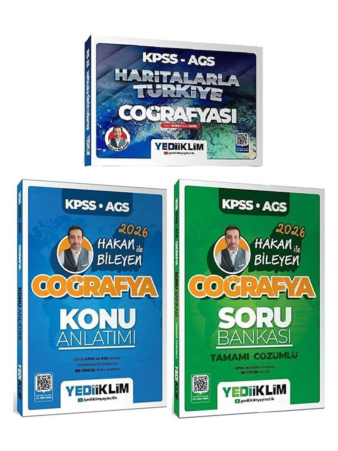 Yediiklim 2026 KPSS MEB-AGS Haritalarla Türkiye Coğrafyası Konu Anlatımı + Soru Bankası 3 lü Set