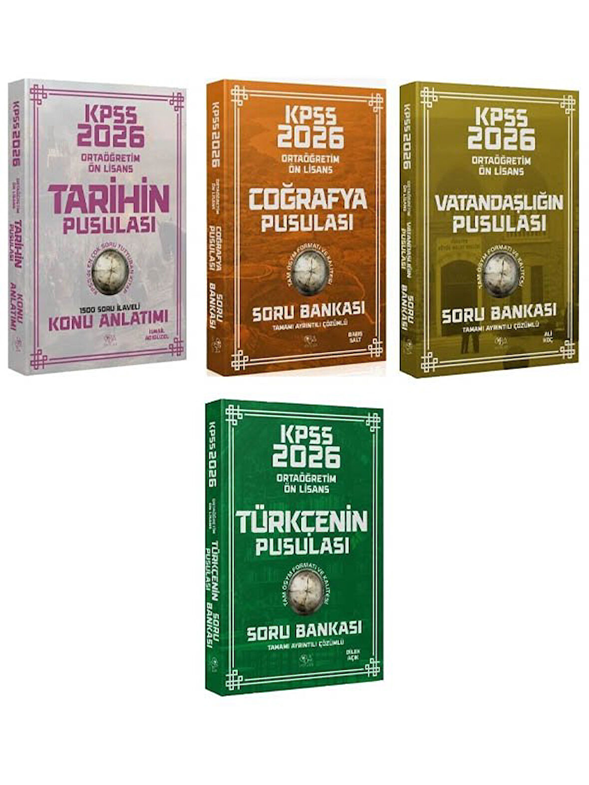 CBA Yayınları 2026 KPSS Lise Ortaöğretim Ön Lisans Tarih + Coğrafya + Vatandaşlık + Türkçe Soru Bankası 4 lü Set