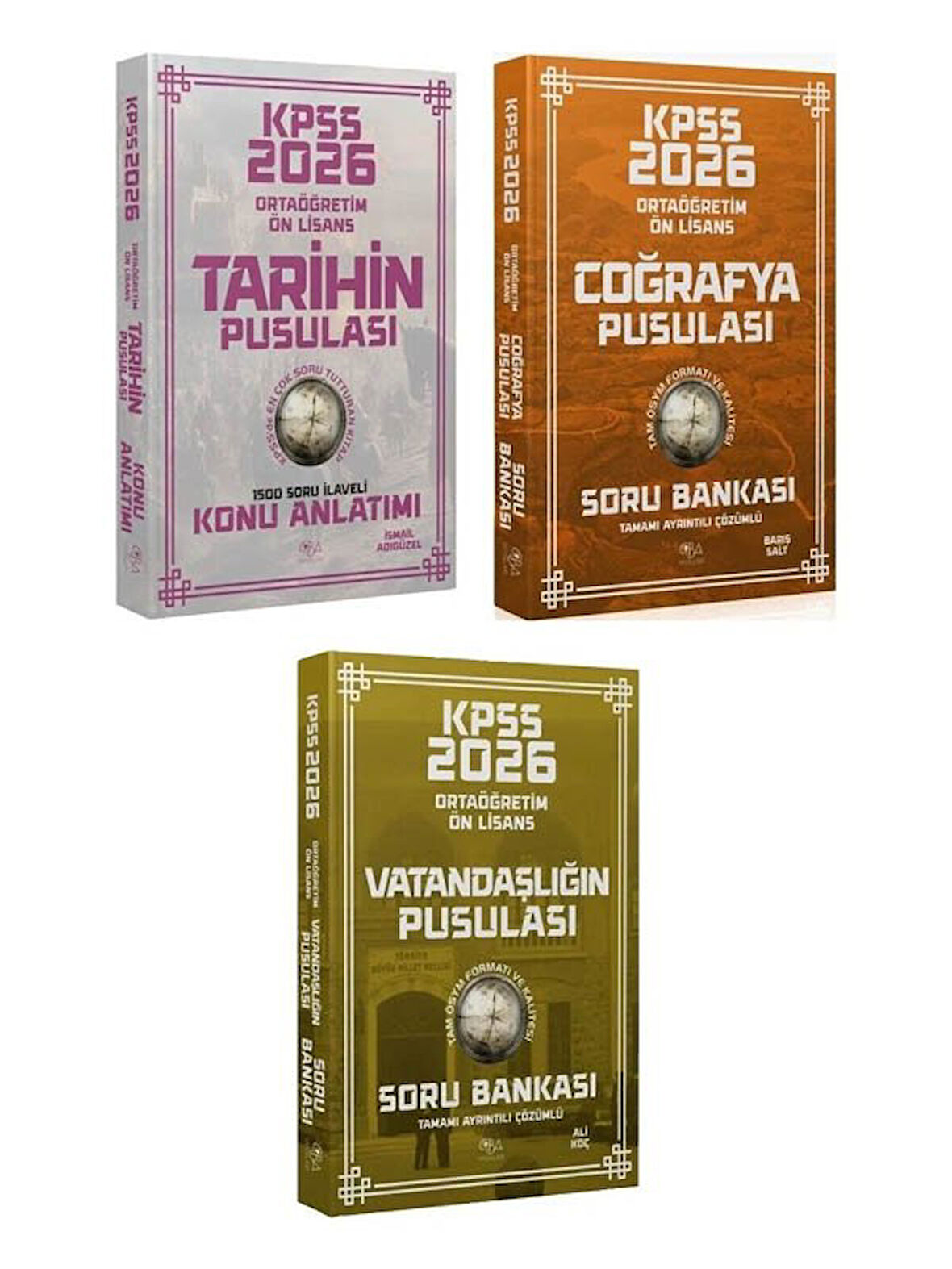 CBA 2026 KPSS Lise Ortaöğretim Ön Lisans Tarih + Coğrafya + Vatandaşlık Soru Bankası 3 lü Set