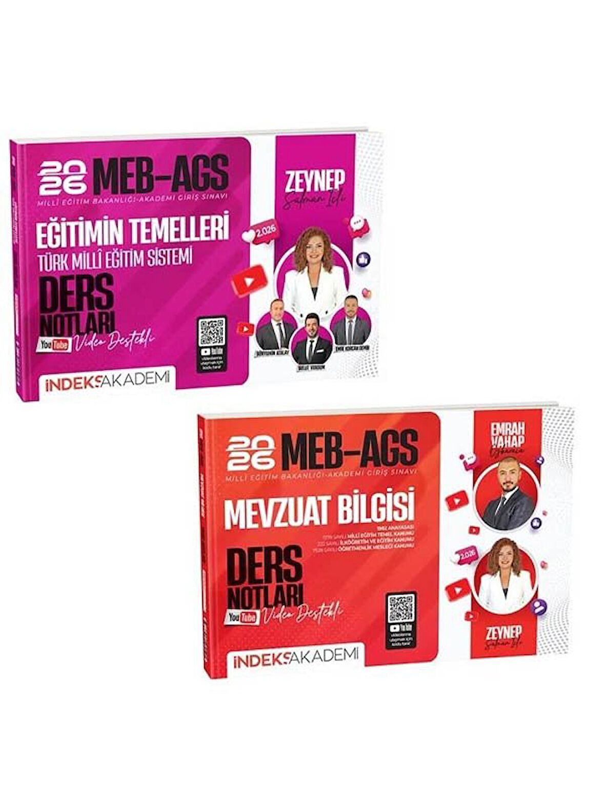 İndeks  2026 MEB-AGS Eğitimin Temelleri + Mevzuat Bilgisi Ders Notları 2 li Set