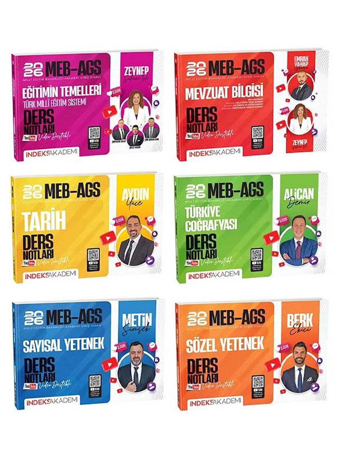 İndeks  2026 MEB-AGS Tüm Dersler Ders Notları 6 lı Set