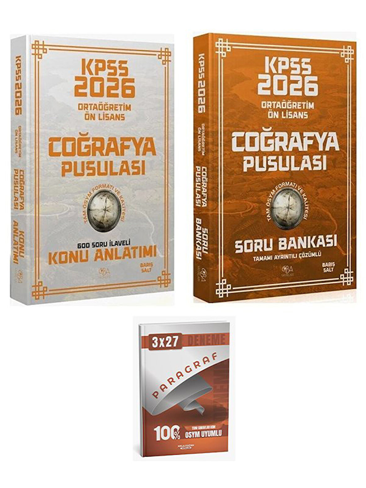 CBA + Anla Kazan 2026 KPSS Lise Ortaöğretim Ön Lisans Coğrafya Pusulası Konu Anlatımı + Soru Bankası 2 li Set