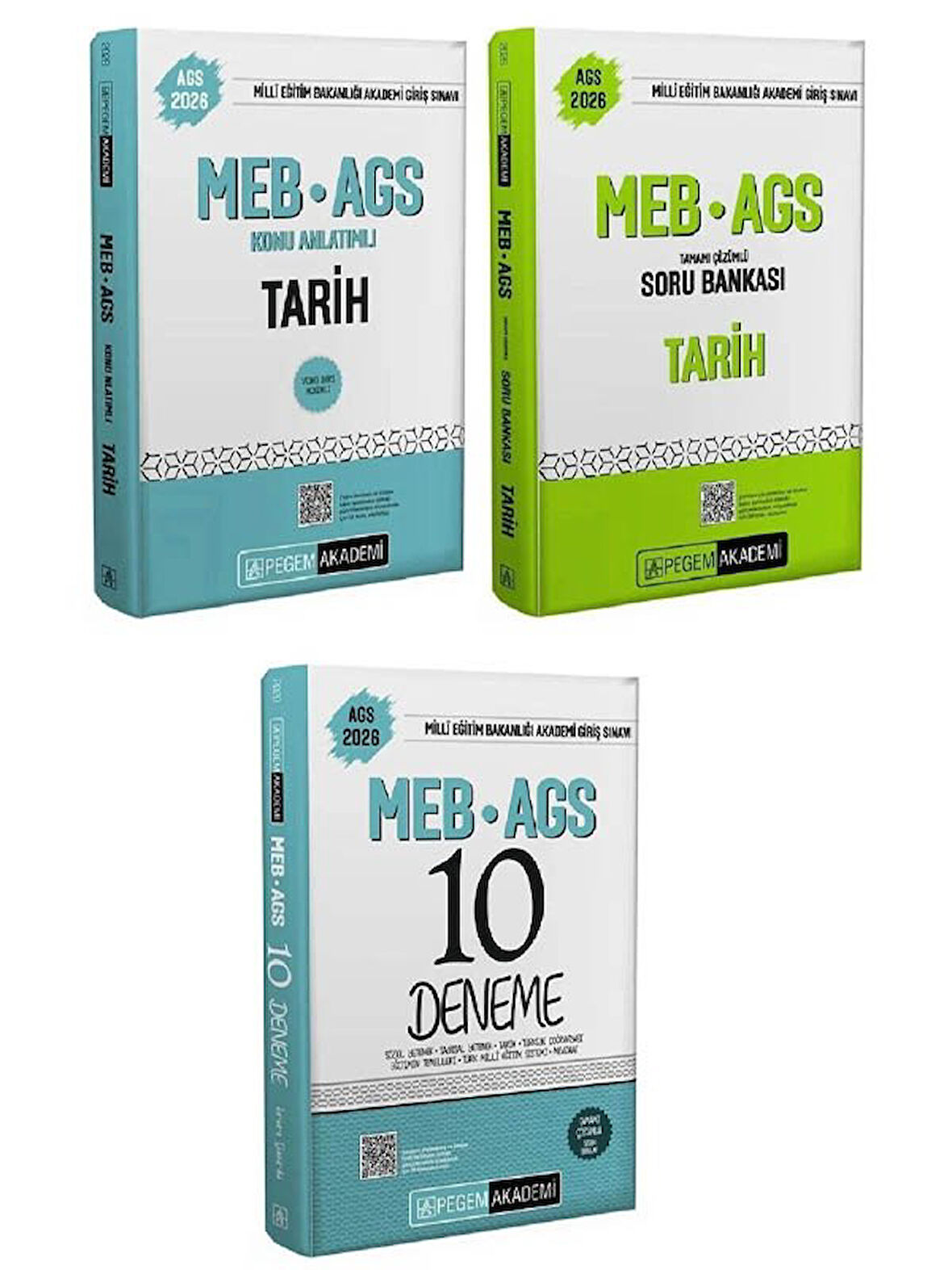 Pegem 2026 MEB-AGS Tarih Konu Anlatımlı + Soru Bankası + 10 Deneme 3 lü Set