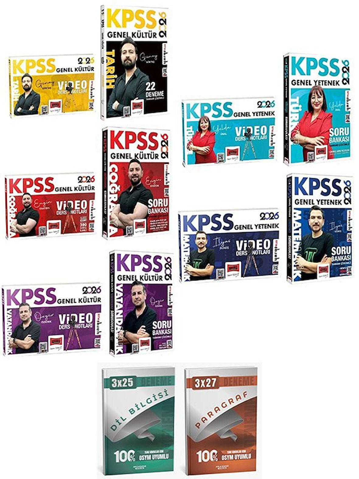 Yargı + Anla Kazan 2026 KPSS Genel Yetenek Genel Kültür Video Ders Notları + Soru Bankası 10 lu Set Yargı Yayınları