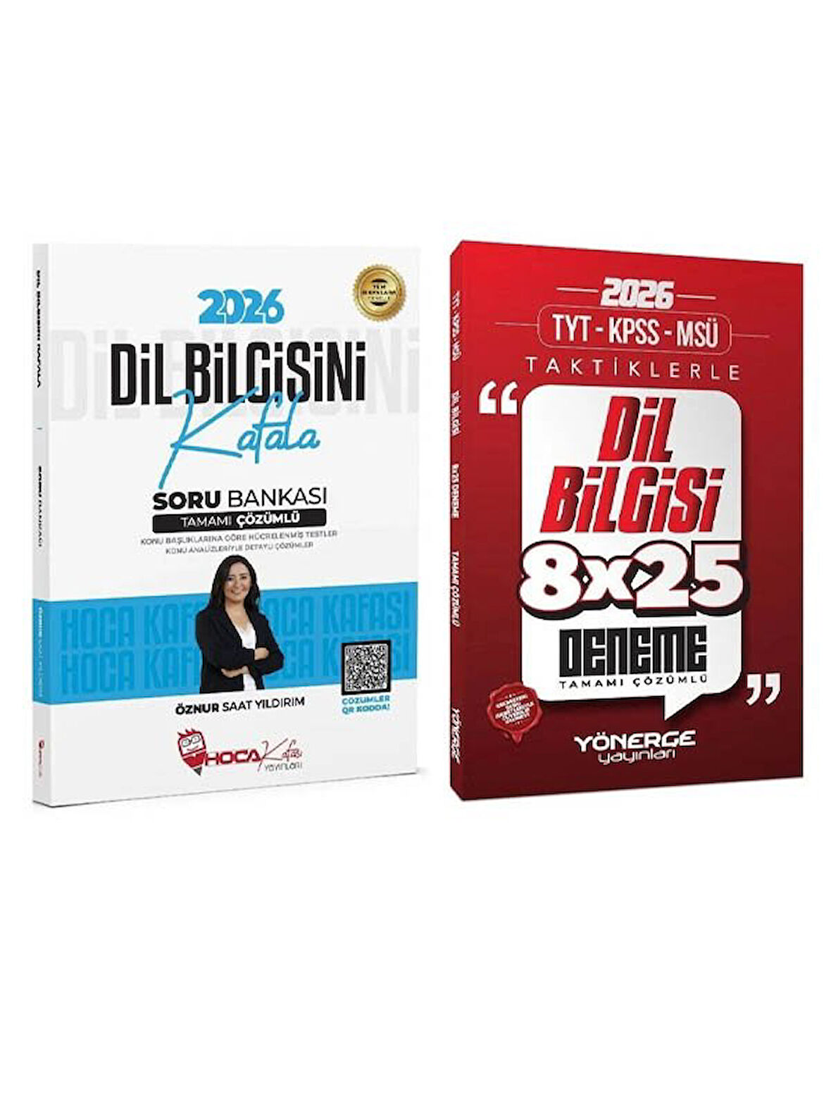 Hoca Kafası + Yönerge 2026 KPSS TYT Dil Bilgisini Kafala Soru Bankası + Taktiklerle 8x25 Deneme 2 li Set 