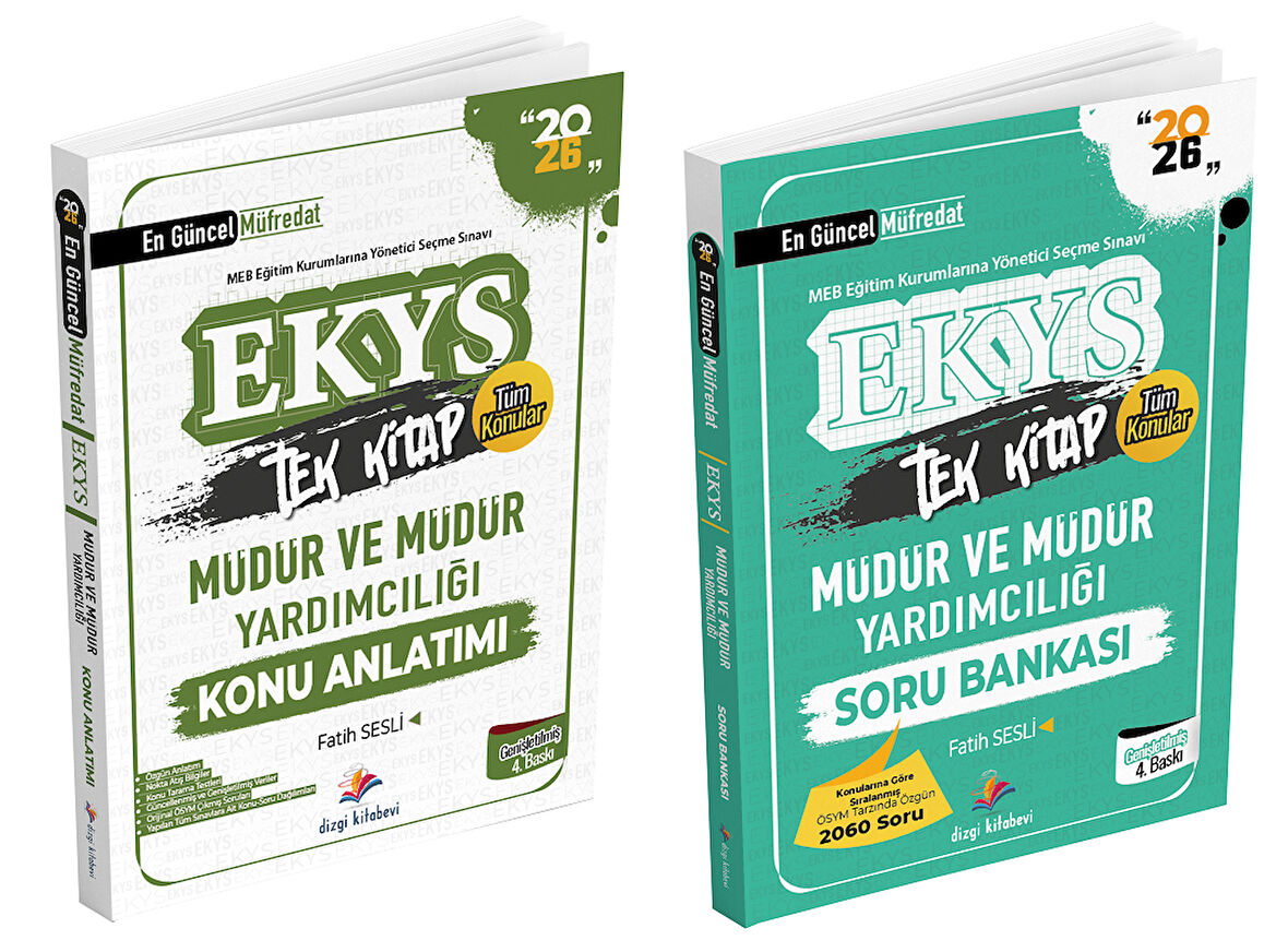 Dizgi Kitap 2026 MEB EKYS Müdür ve Yardımcılığı Konu Anlatımı + Soru Bankası 2 li Set - Fatih Sesli Dizgi Kitap