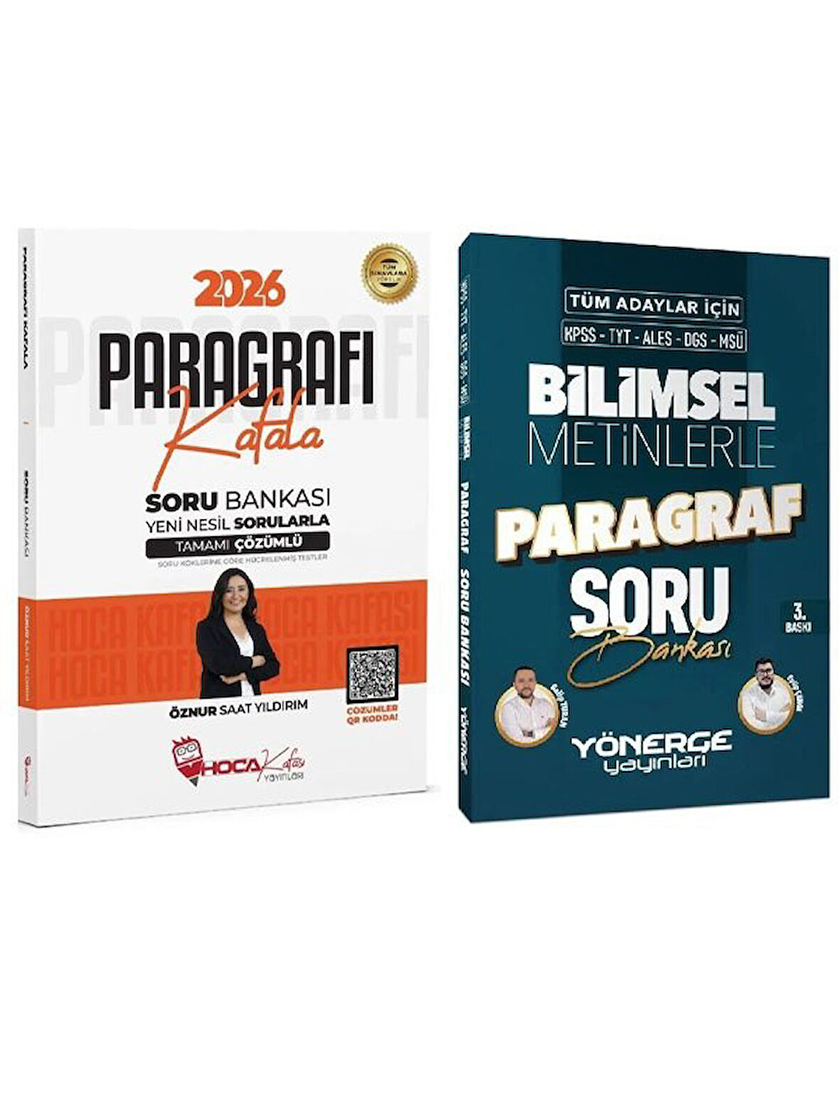 Hoca Kafası + Yönerge 2026 KPSS TYT ALES DGS Kafala + Bilimsel Metinlerle Paragraf Soru Bankası 2 li Set