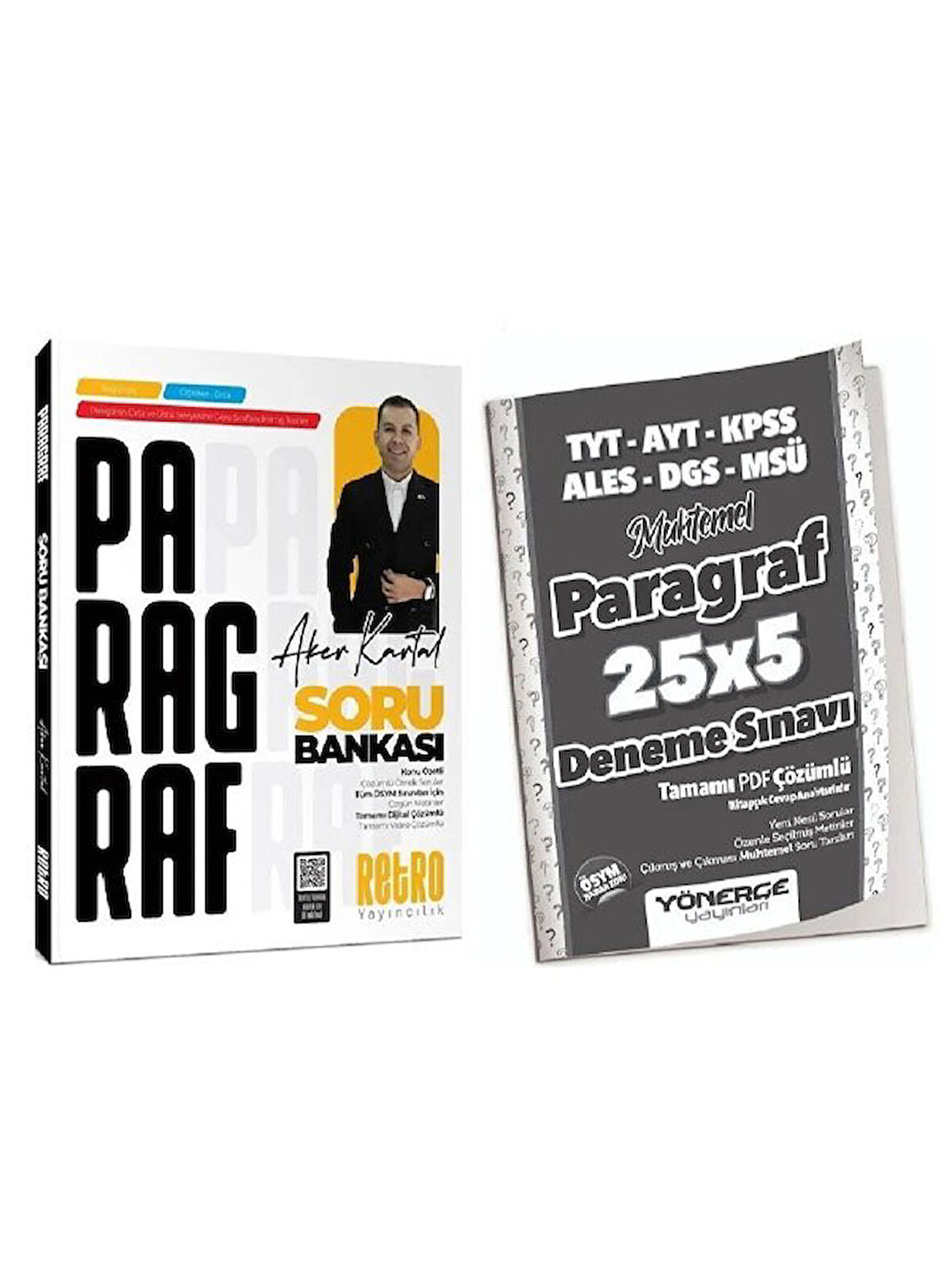 Retro + Yönerge 2026 KPSS ALES DGS TYT AYT Paragraf Soru Bankası + 5 Deneme 2 li Set 