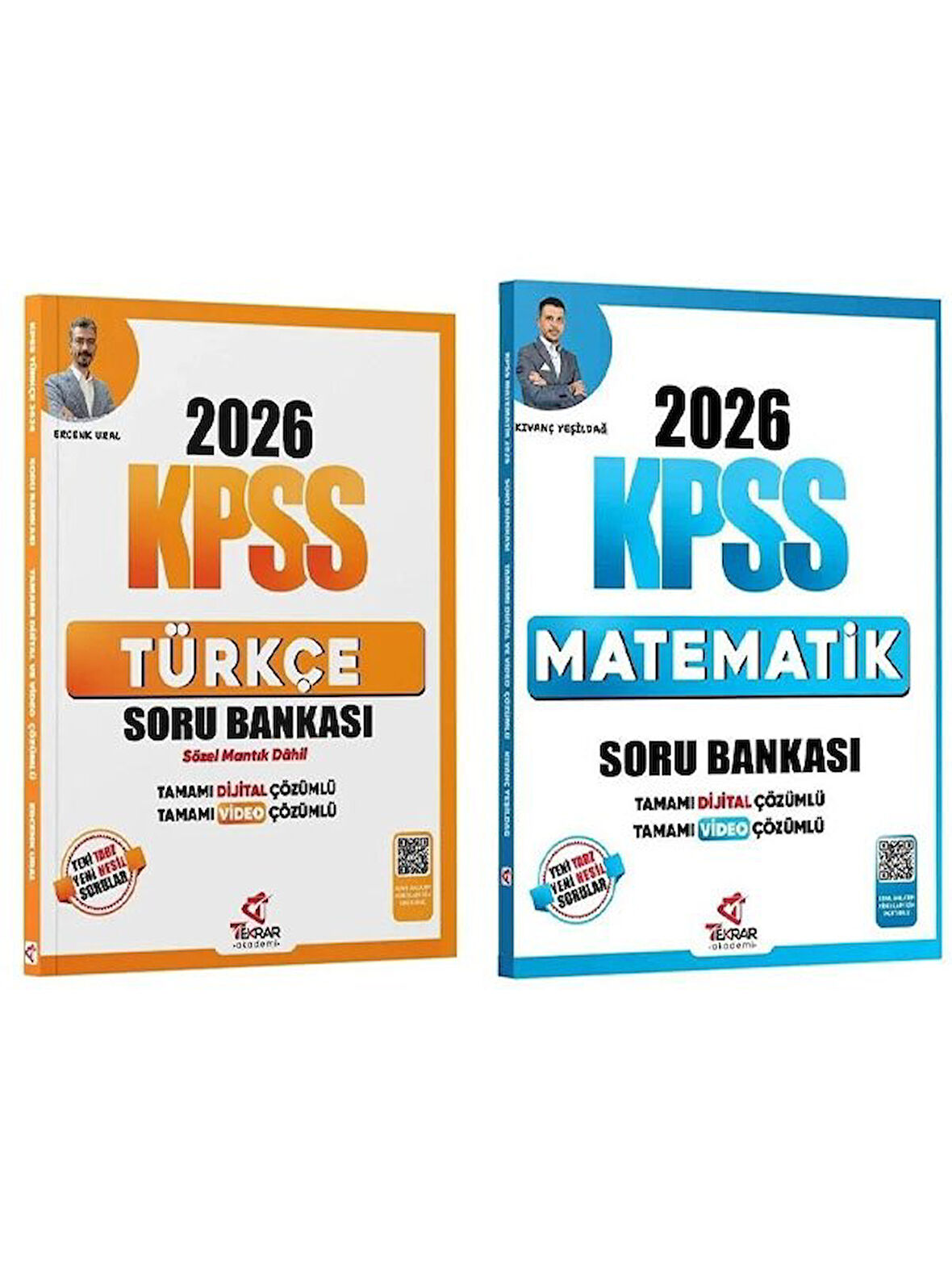 Tekrar Akademi 2026 KPSS Türkçe + Matematik Soru Bankası 2 li Set 